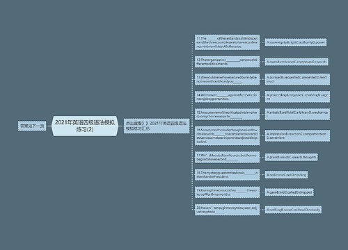 2021年英语四级语法模拟练习(2)