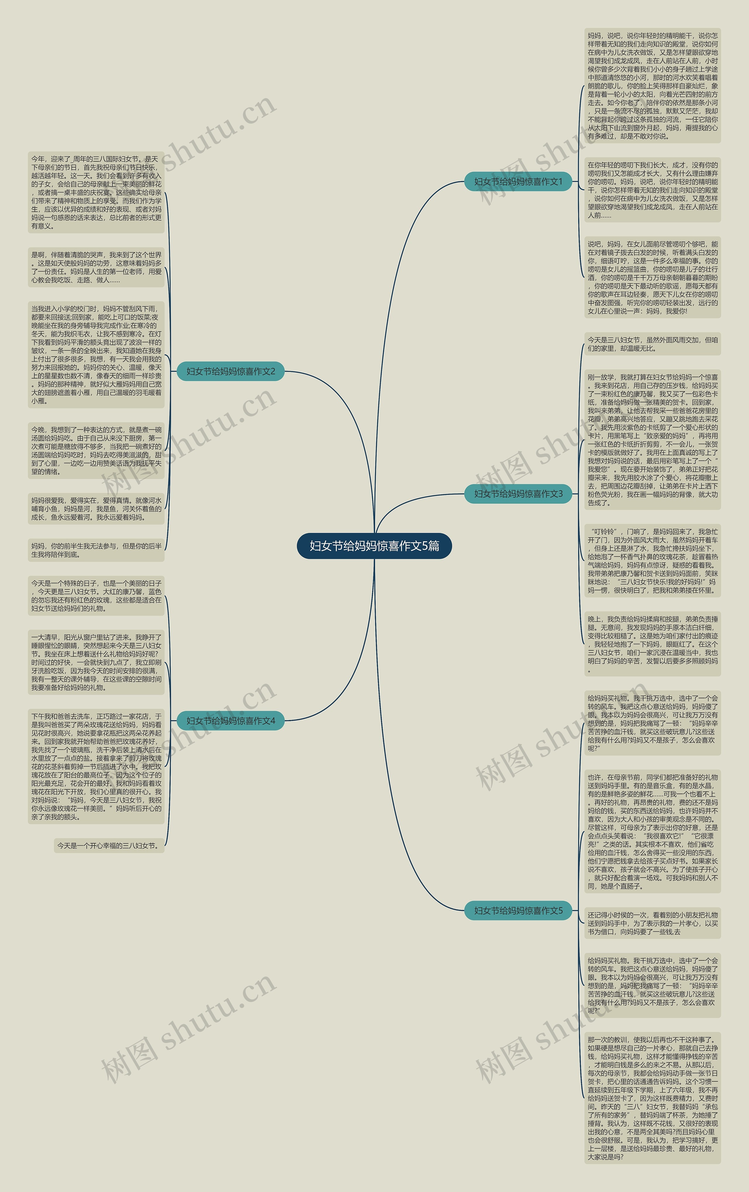 妇女节给妈妈惊喜作文5篇思维导图