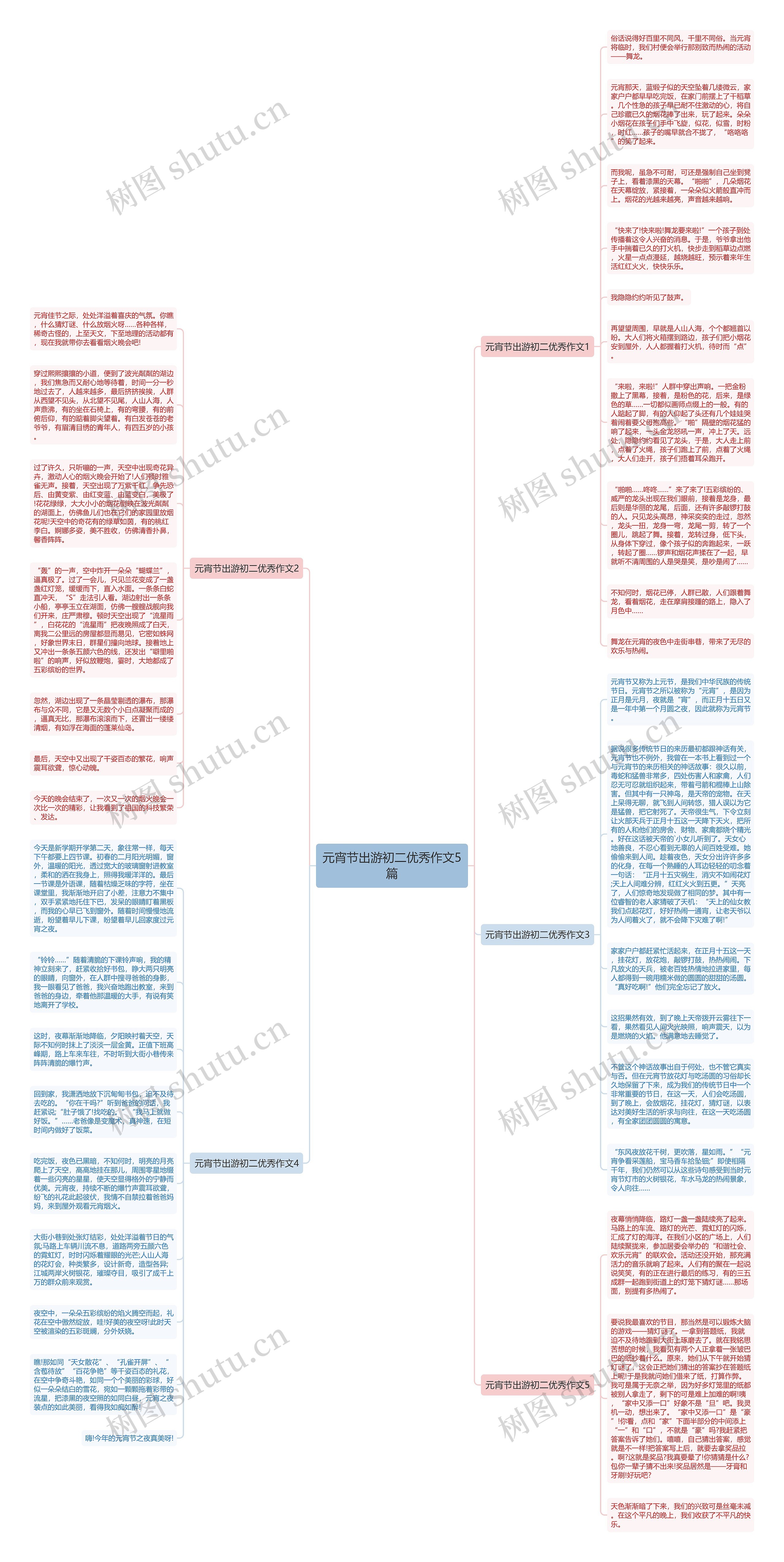 元宵节出游初二优秀作文5篇思维导图