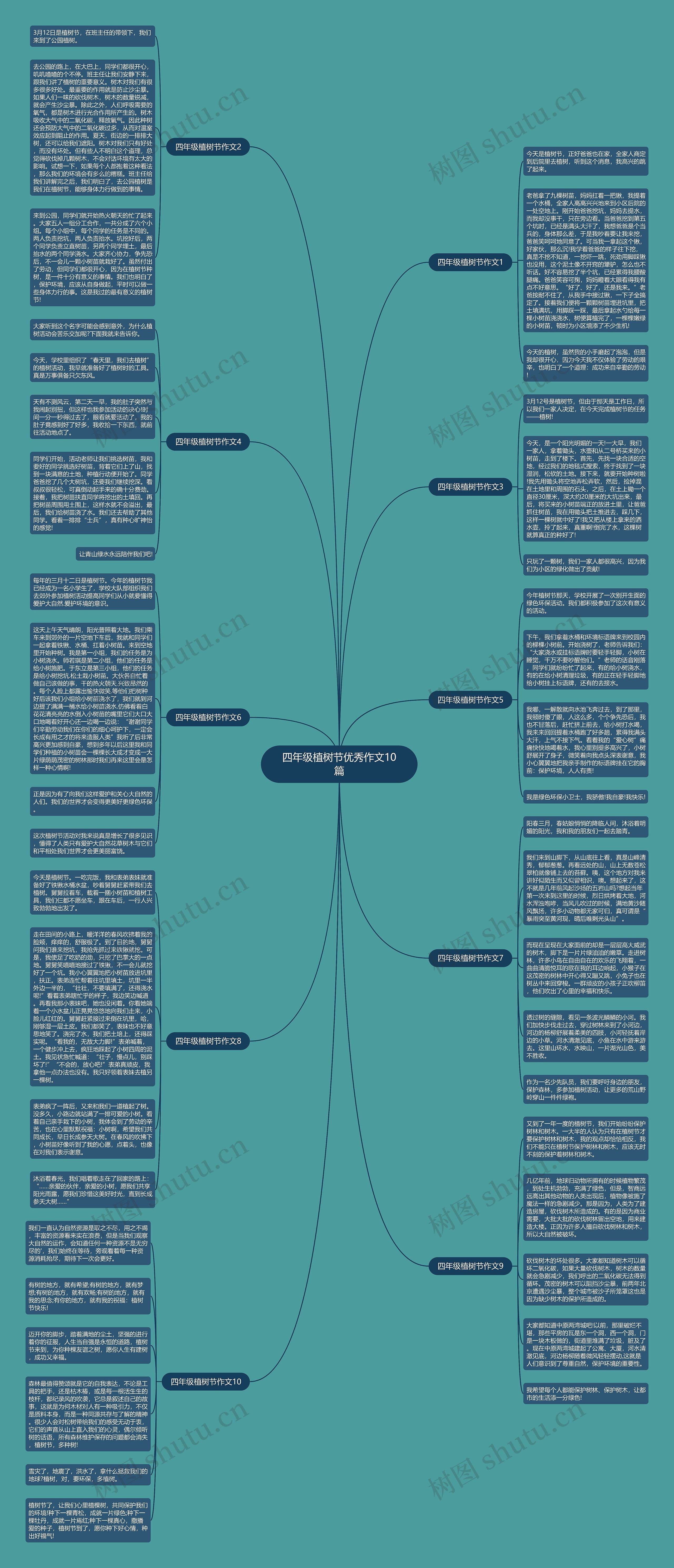 四年级植树节优秀作文10篇思维导图