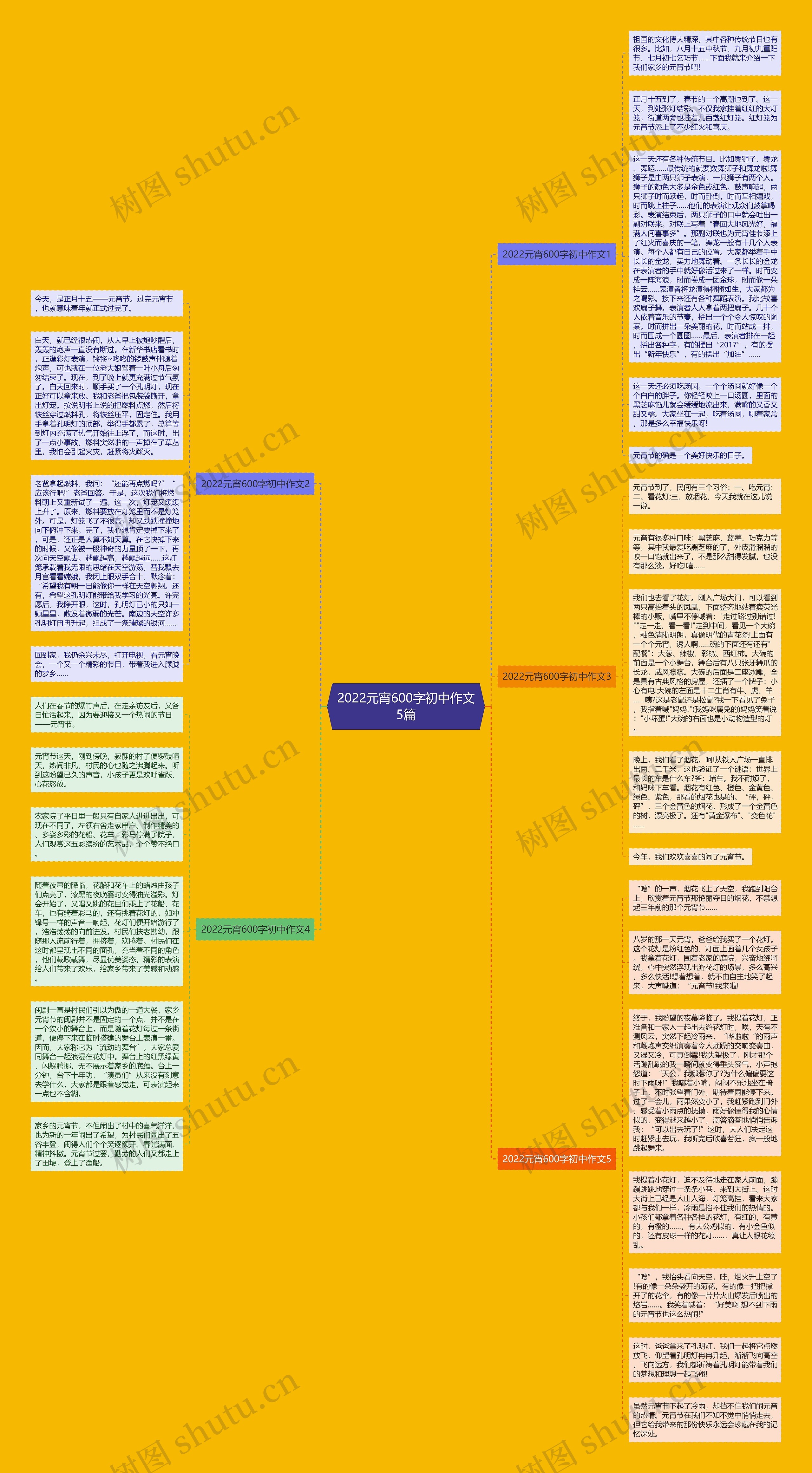 2022元宵600字初中作文5篇思维导图