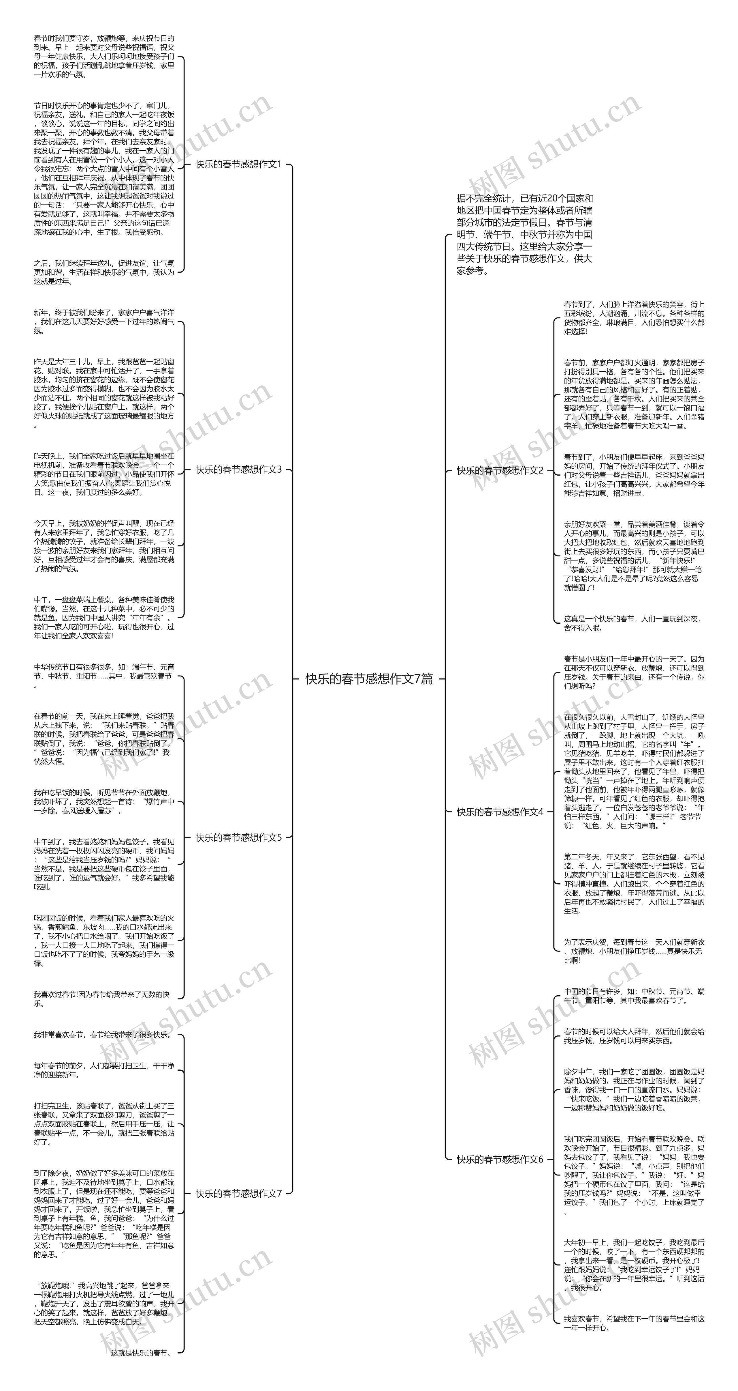 快乐的春节感想作文7篇思维导图