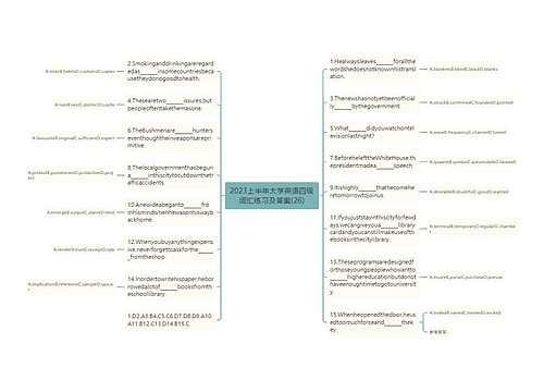 2023上半年大学英语四级词汇练习及答案(26)