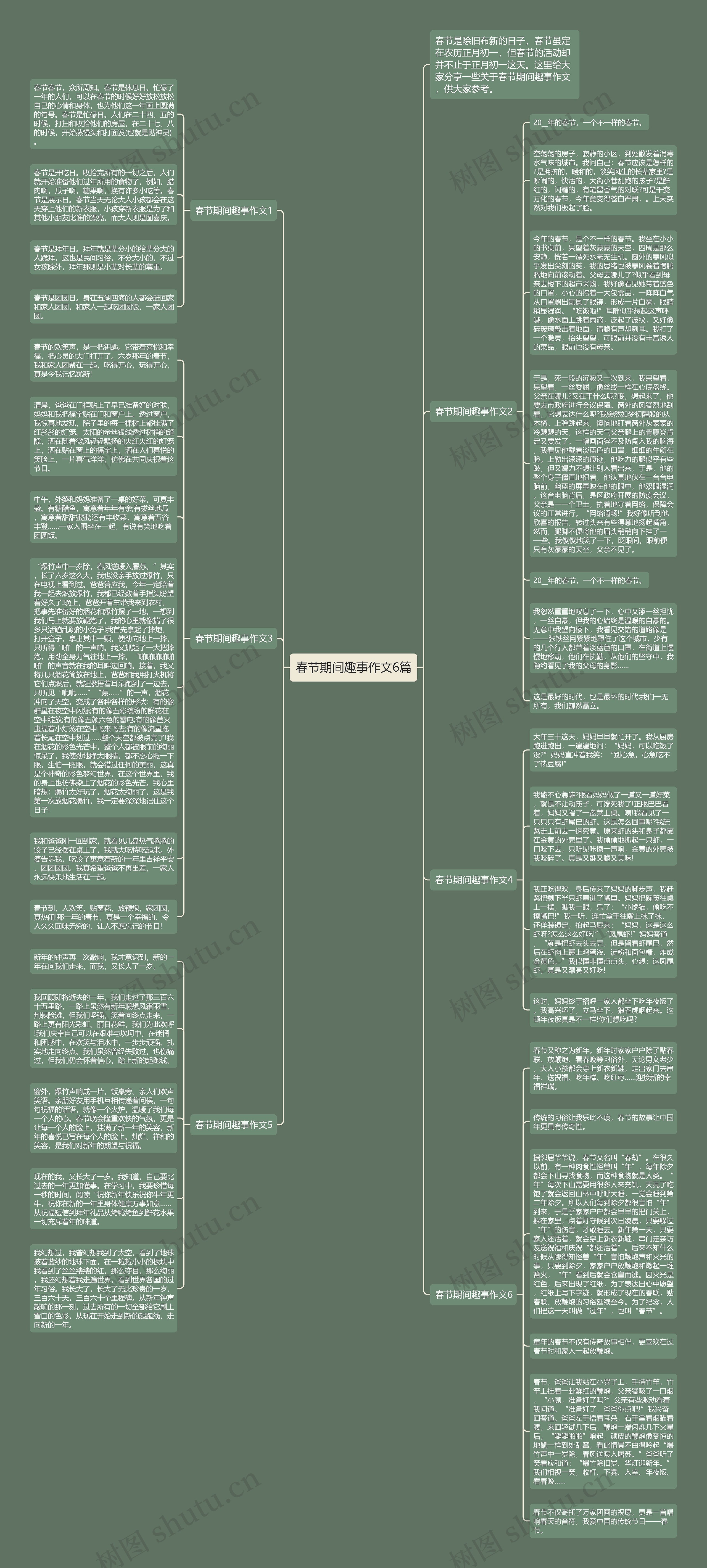 春节期间趣事作文6篇思维导图