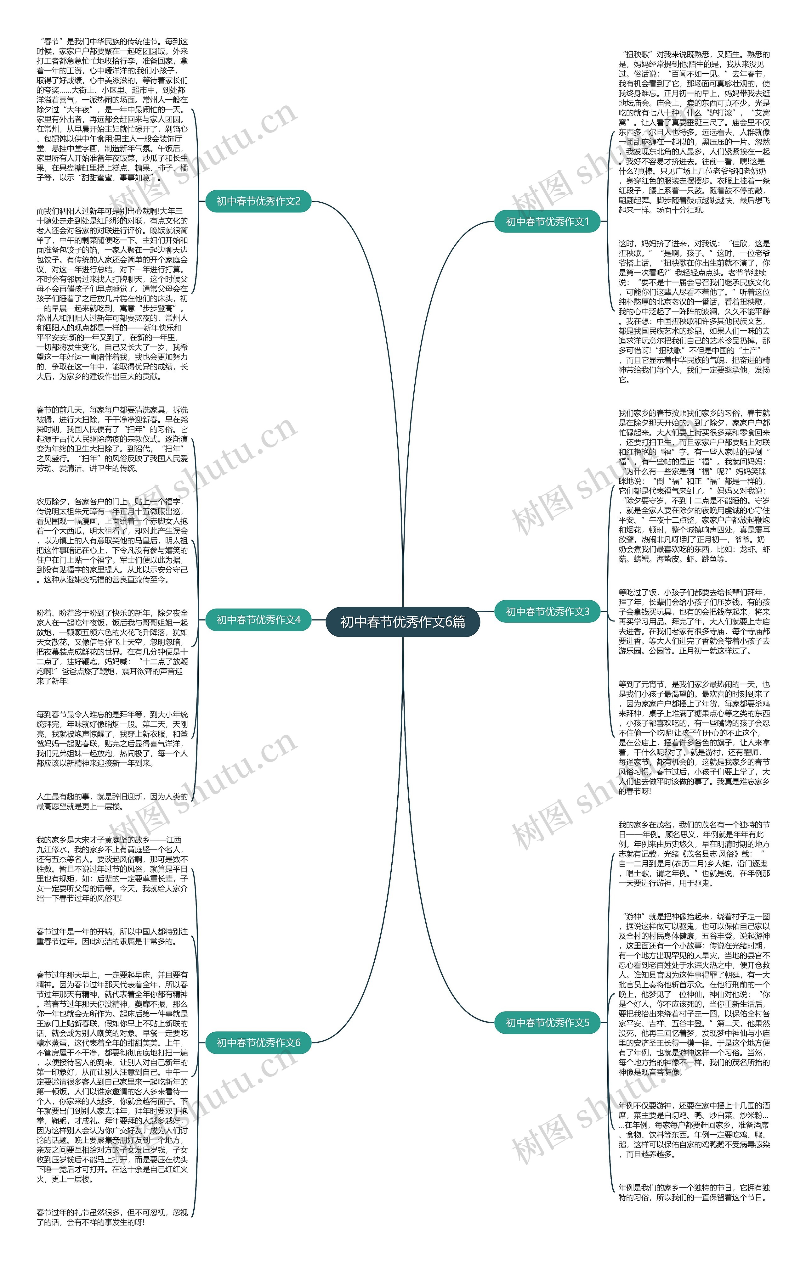 初中春节优秀作文6篇思维导图
