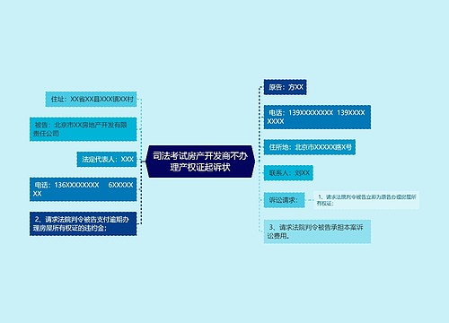 司法考试房产开发商不办理产权证起诉状