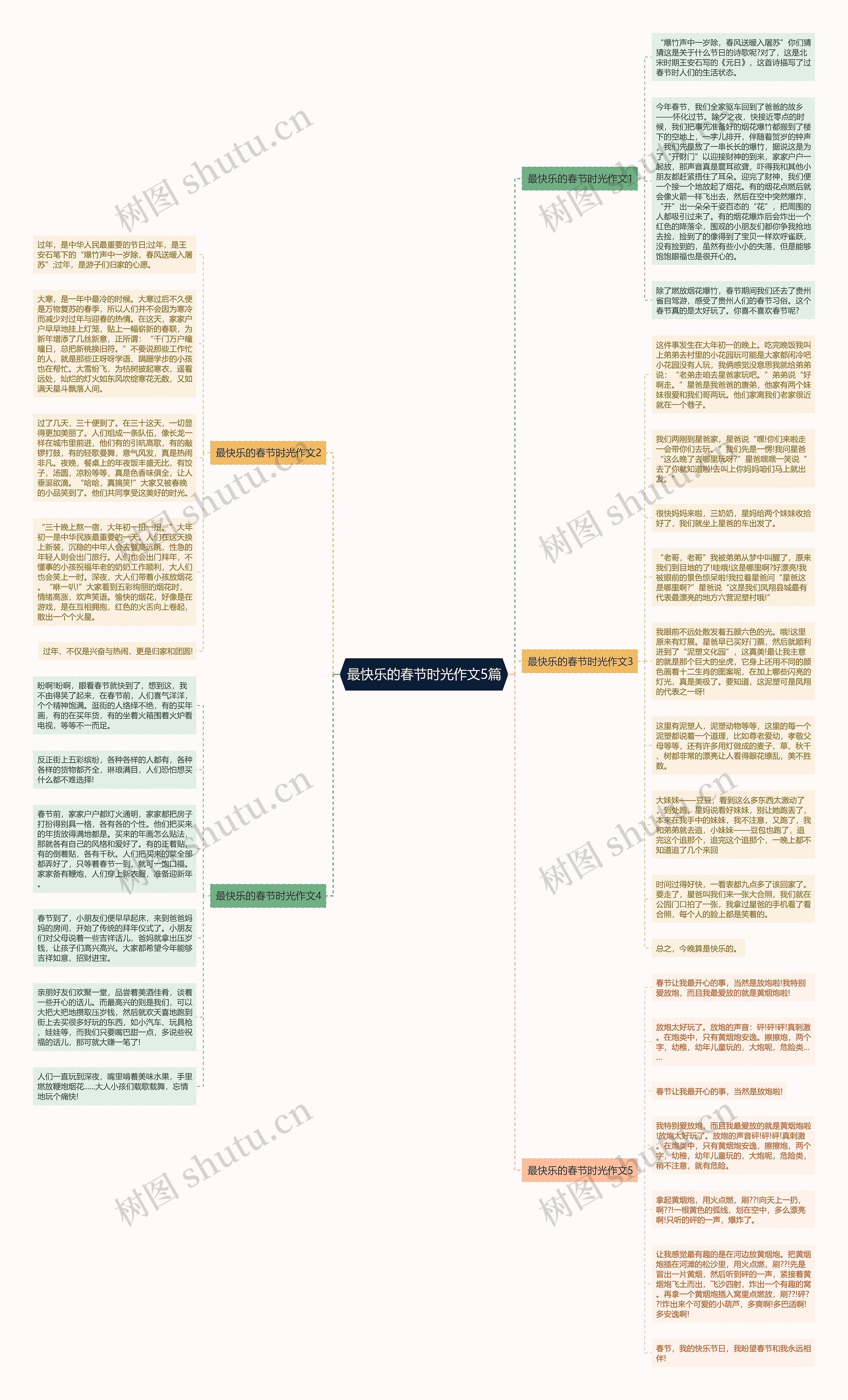 最快乐的春节时光作文5篇思维导图