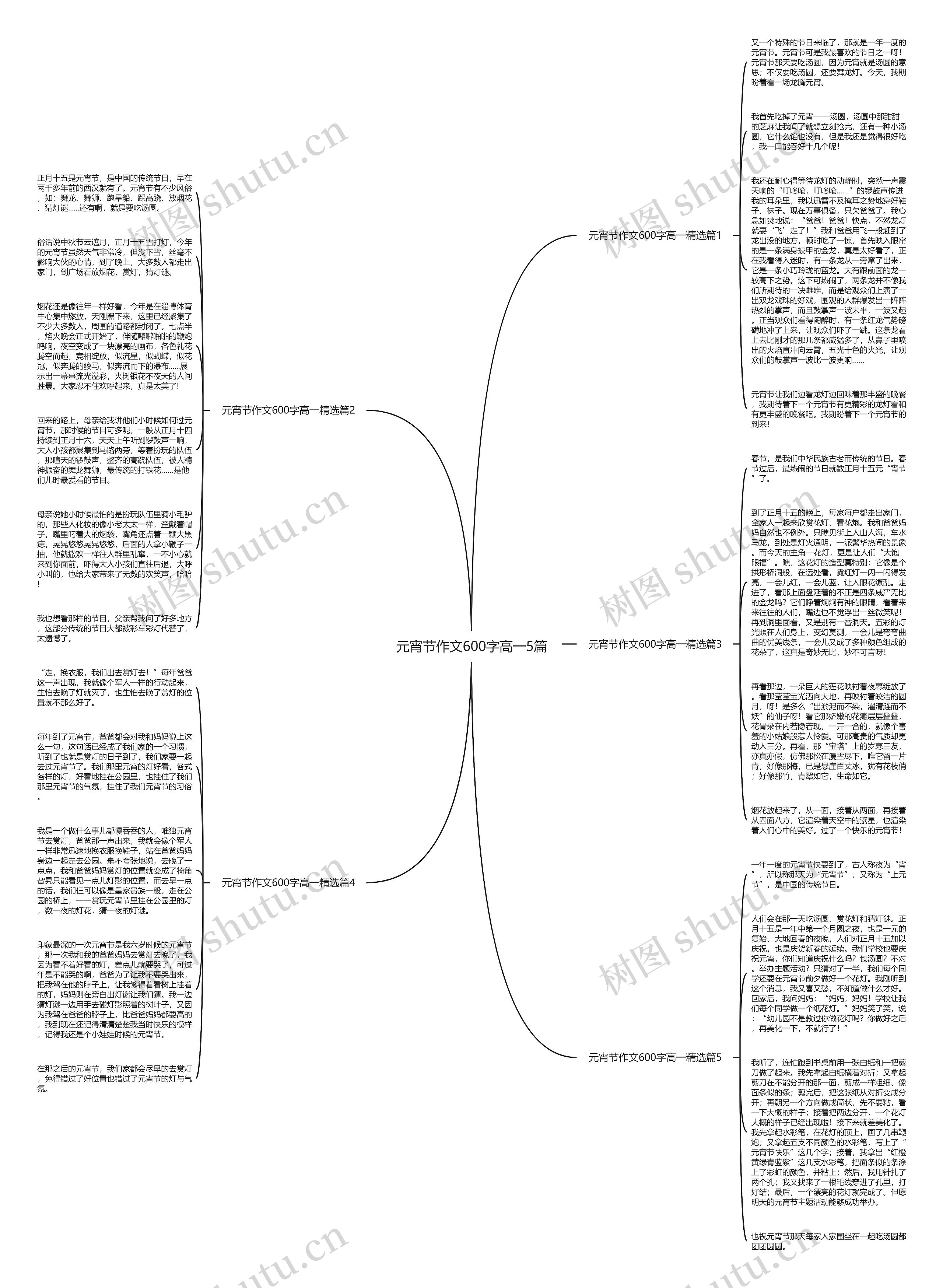 元宵节作文600字高一5篇思维导图