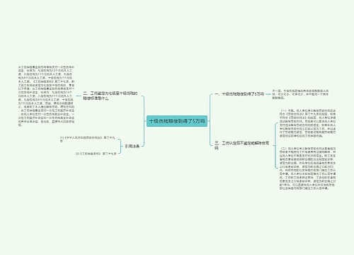 十级伤残赔偿到得了5万吗