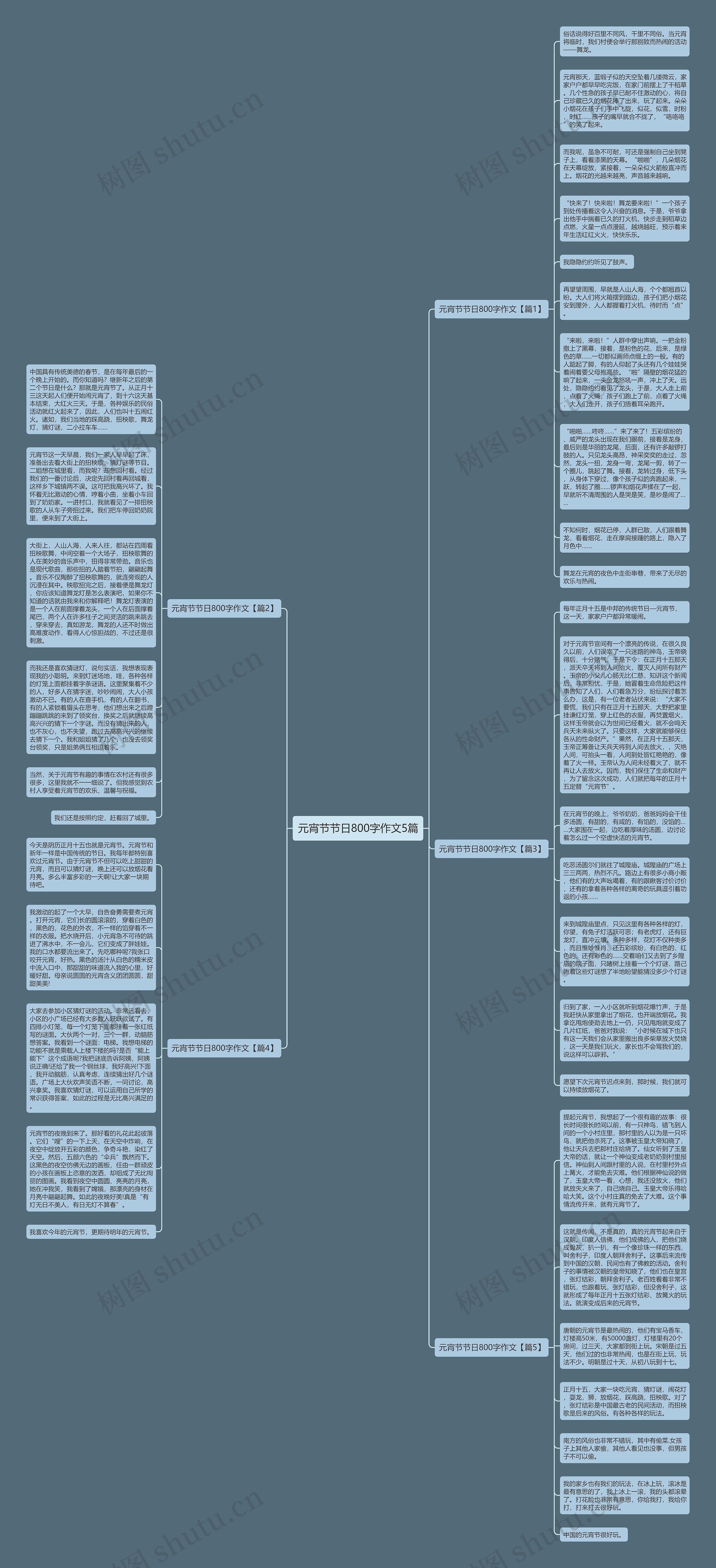 元宵节节日800字作文5篇思维导图