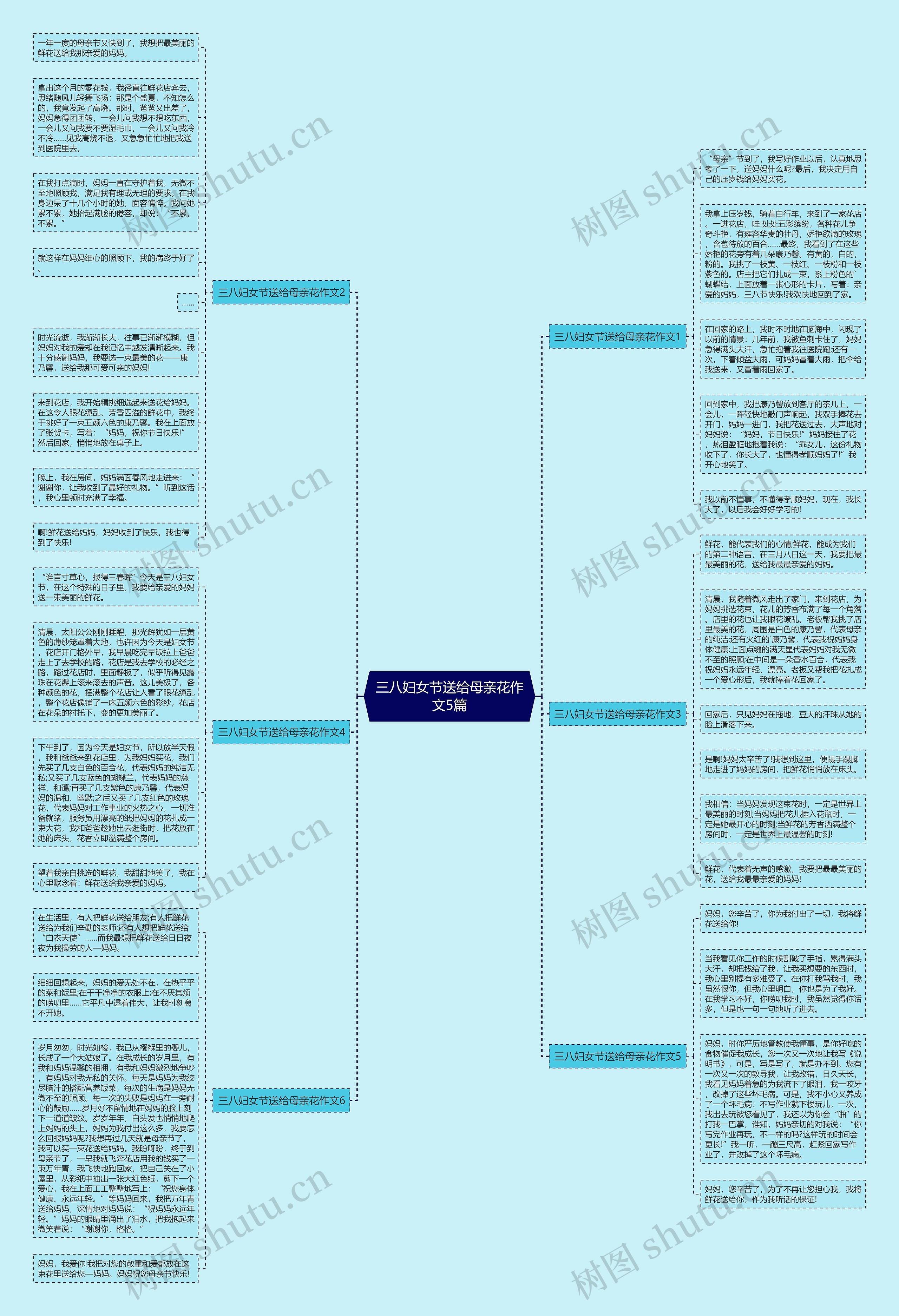 三八妇女节送给母亲花作文5篇思维导图