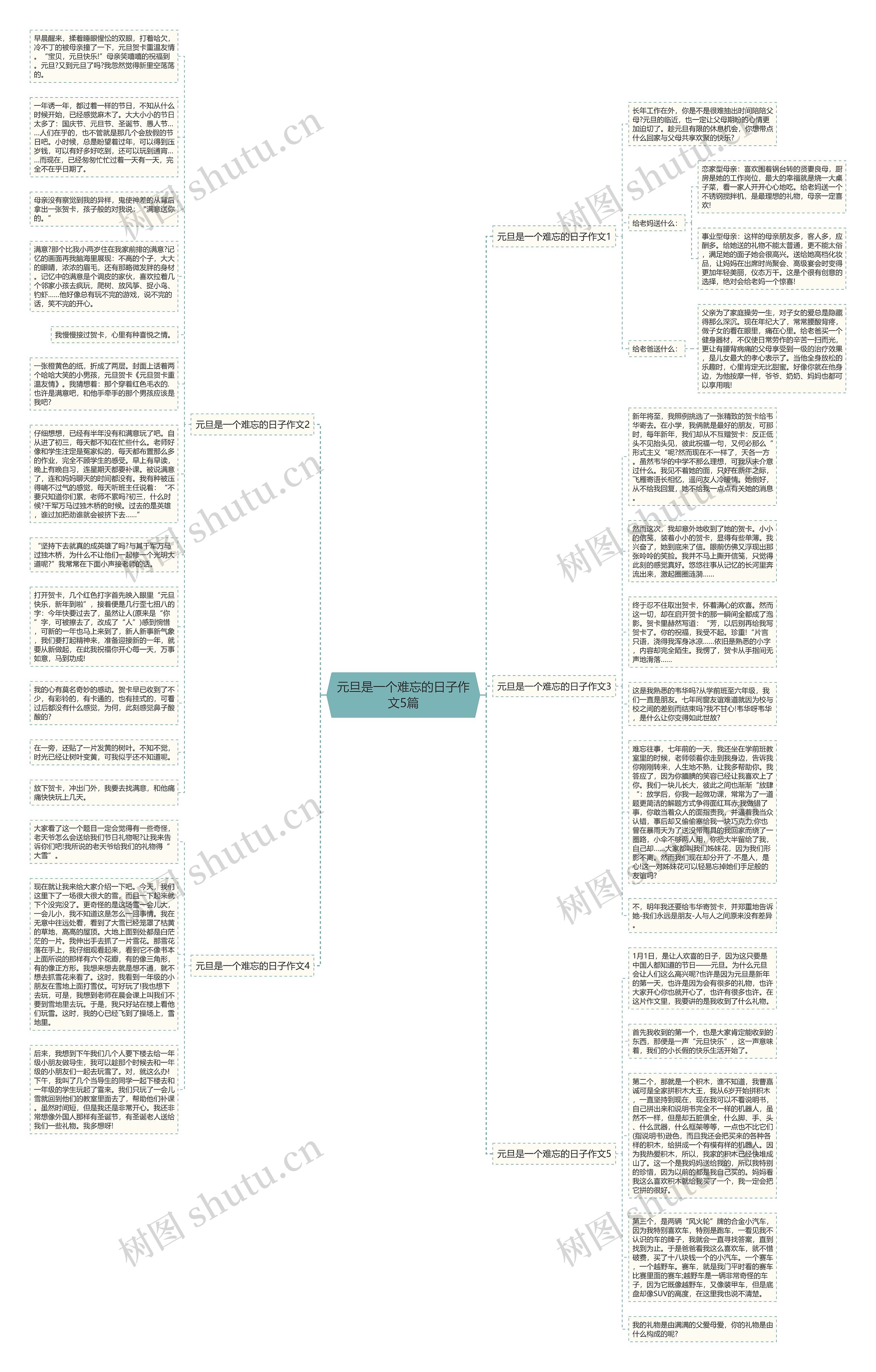 元旦是一个难忘的日子作文5篇思维导图