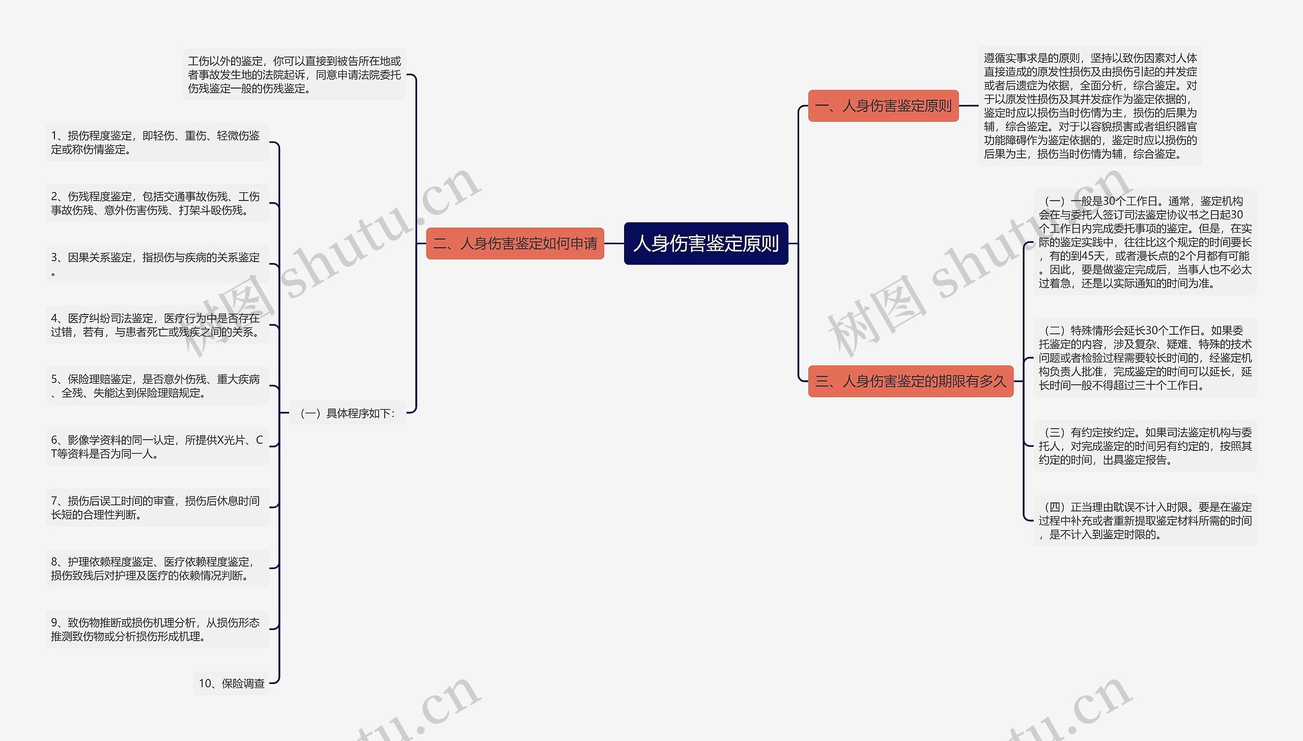 人身伤害鉴定原则思维导图