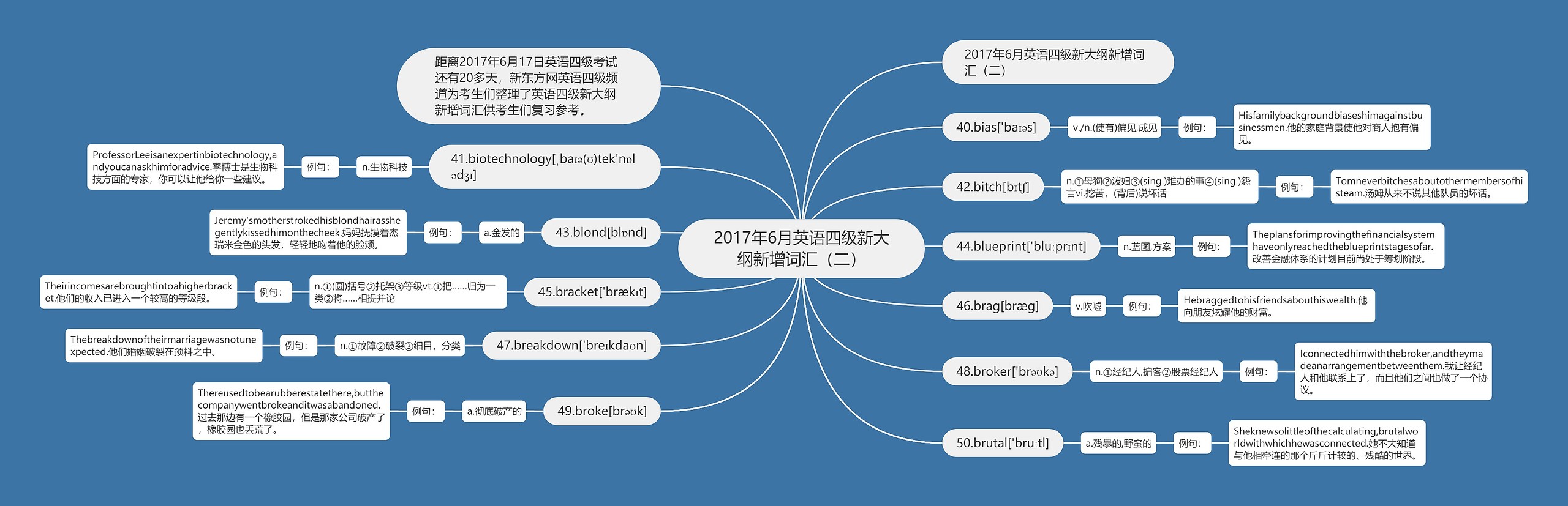 2017年6月英语四级新大纲新增词汇（二）