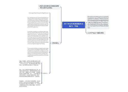 2017年6月英语四级作文练习：节俭