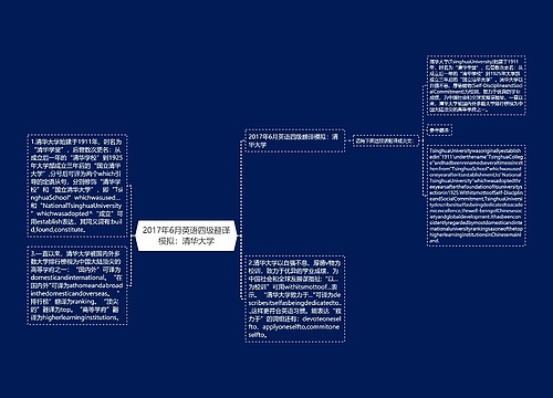 2017年6月英语四级翻译模拟：清华大学