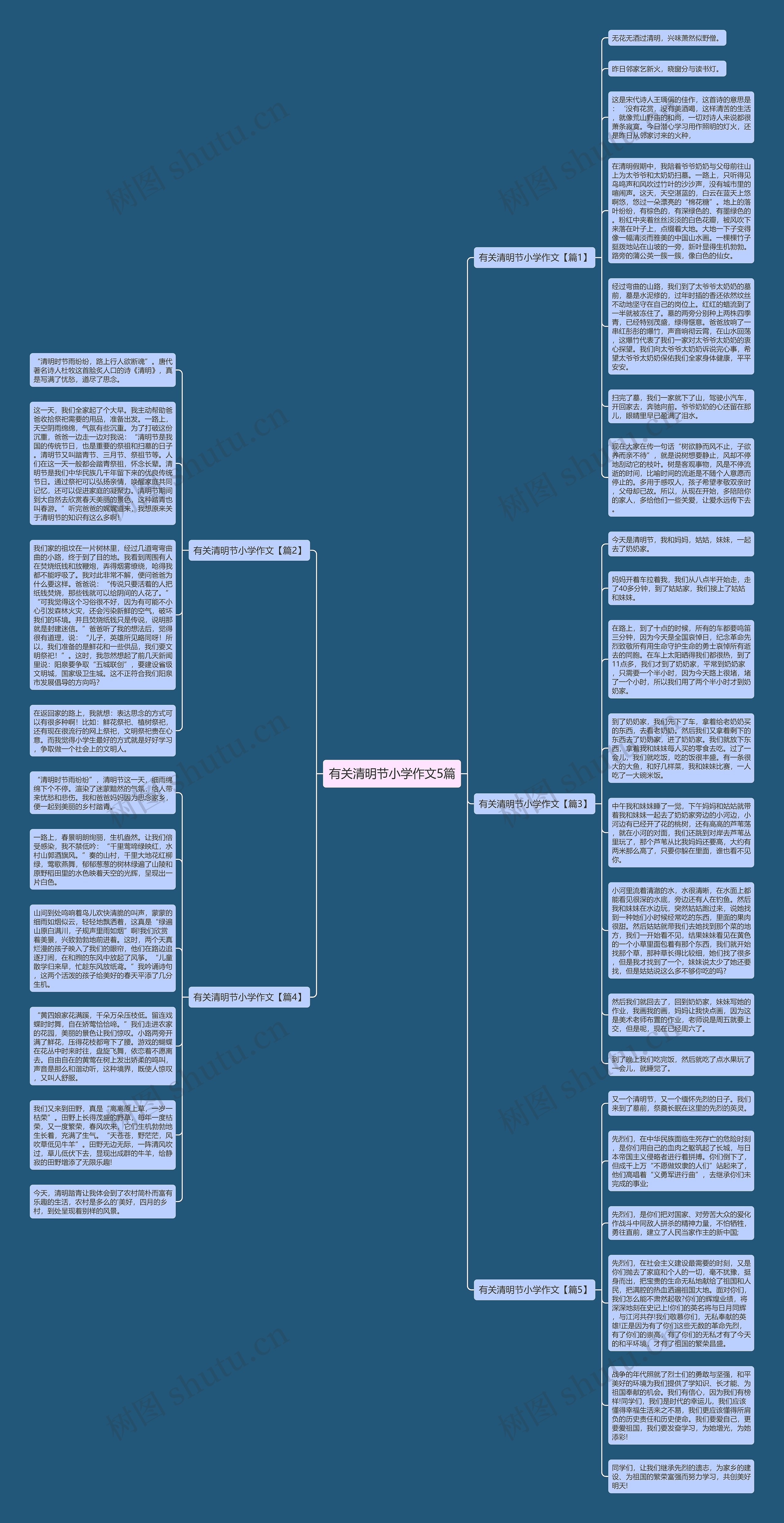 有关清明节小学作文5篇思维导图