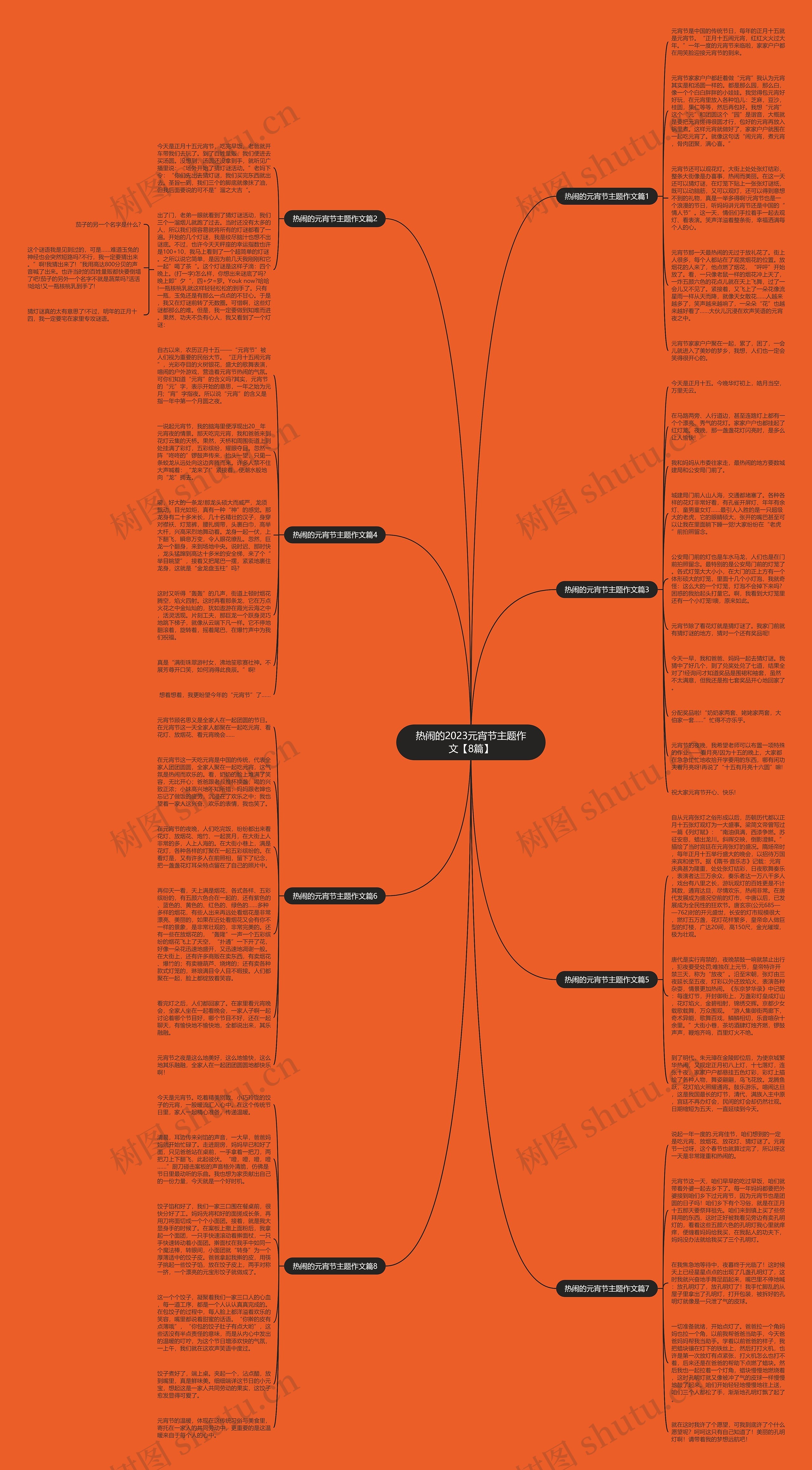 热闹的2023元宵节主题作文【8篇】思维导图