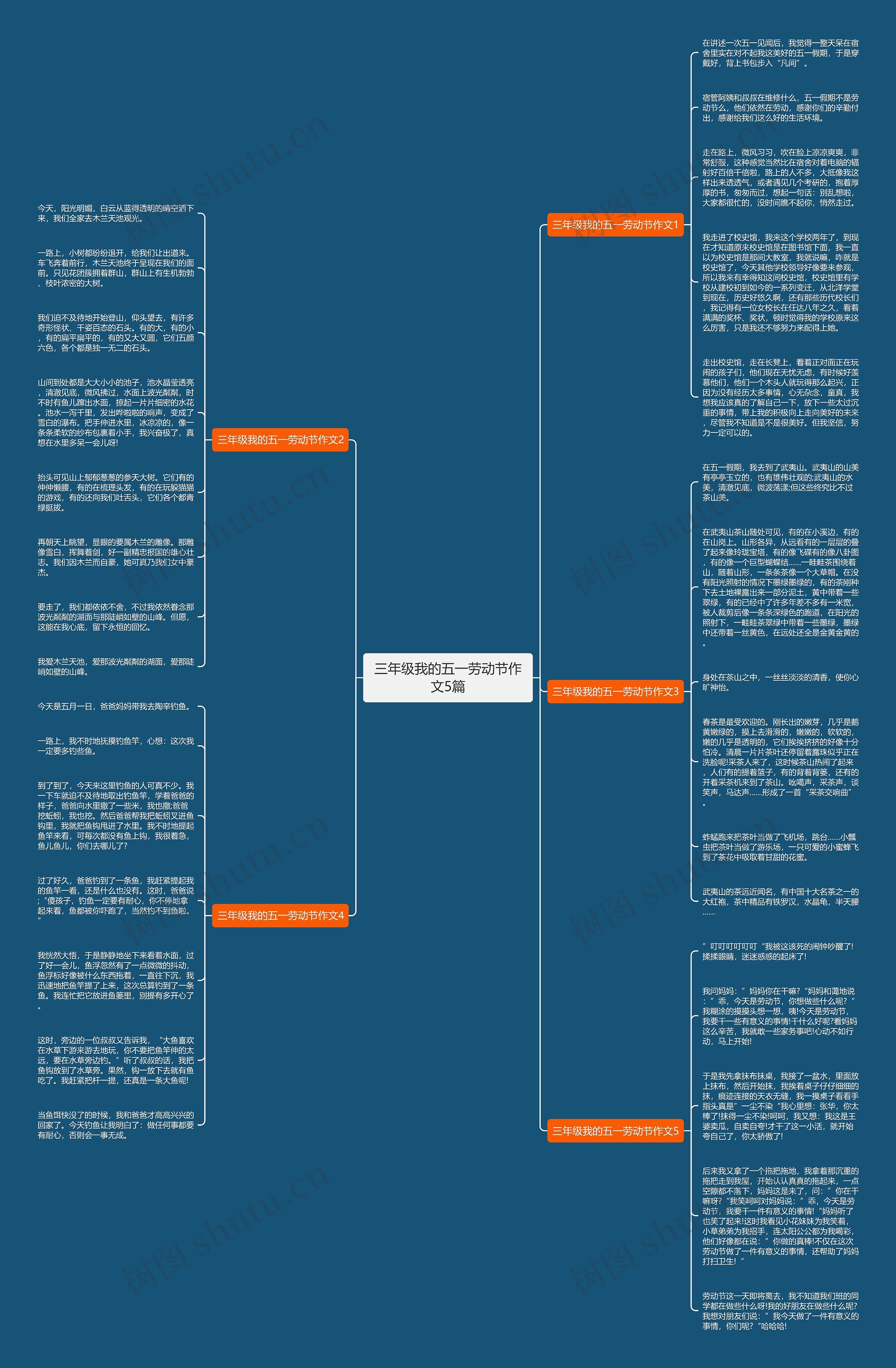 三年级我的五一劳动节作文5篇思维导图