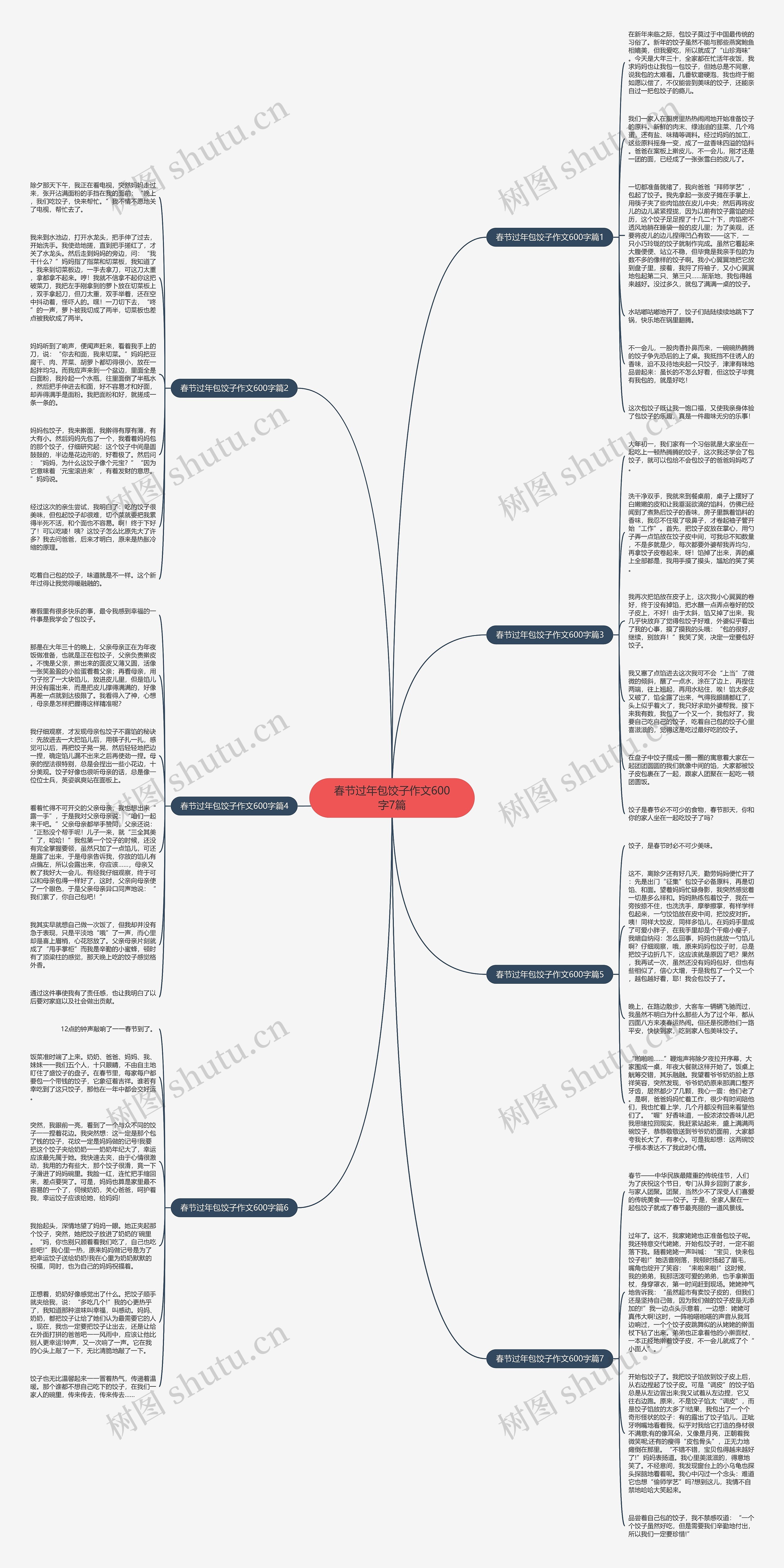 春节过年包饺子作文600字7篇思维导图