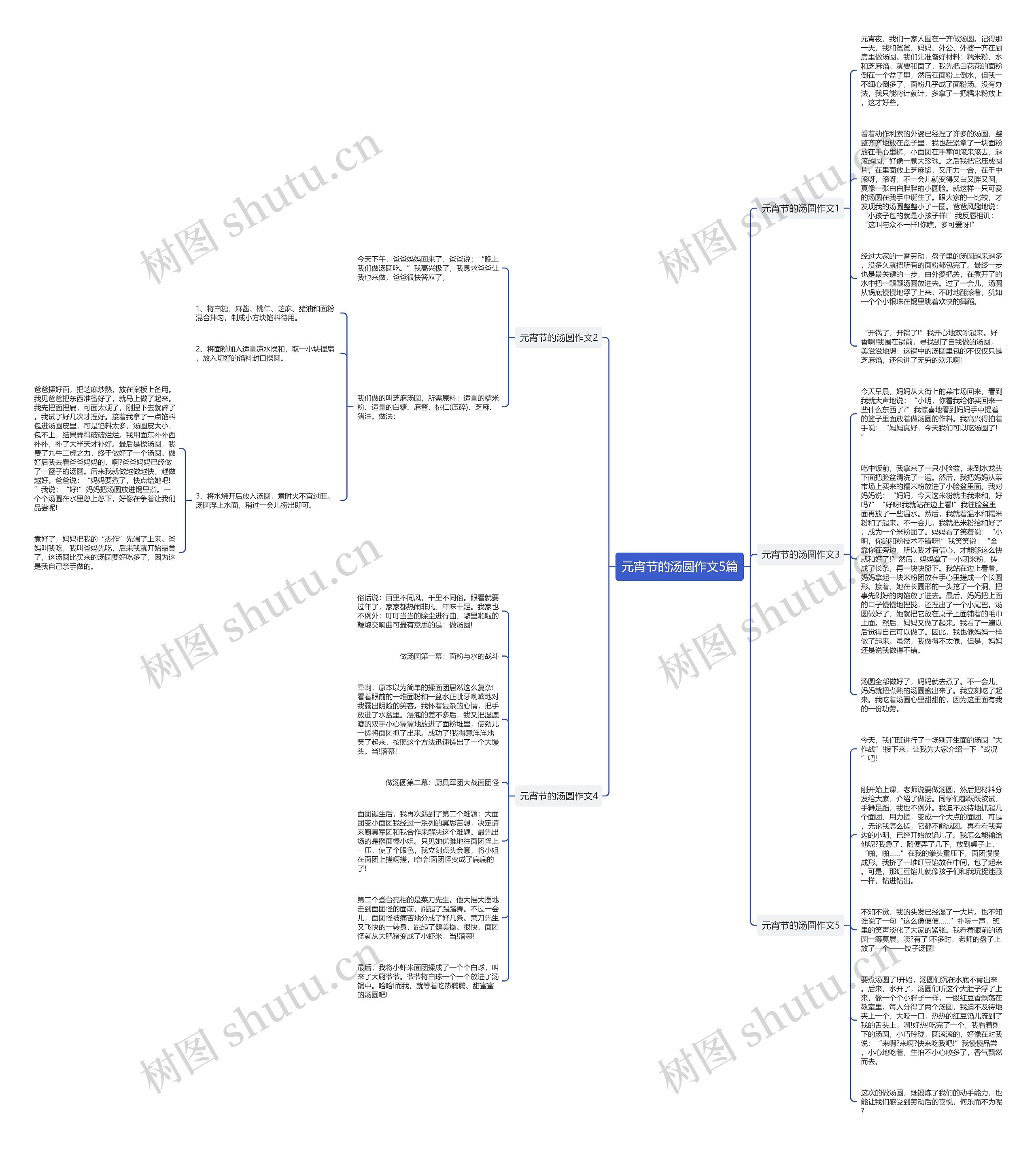 元宵节的汤圆作文5篇思维导图