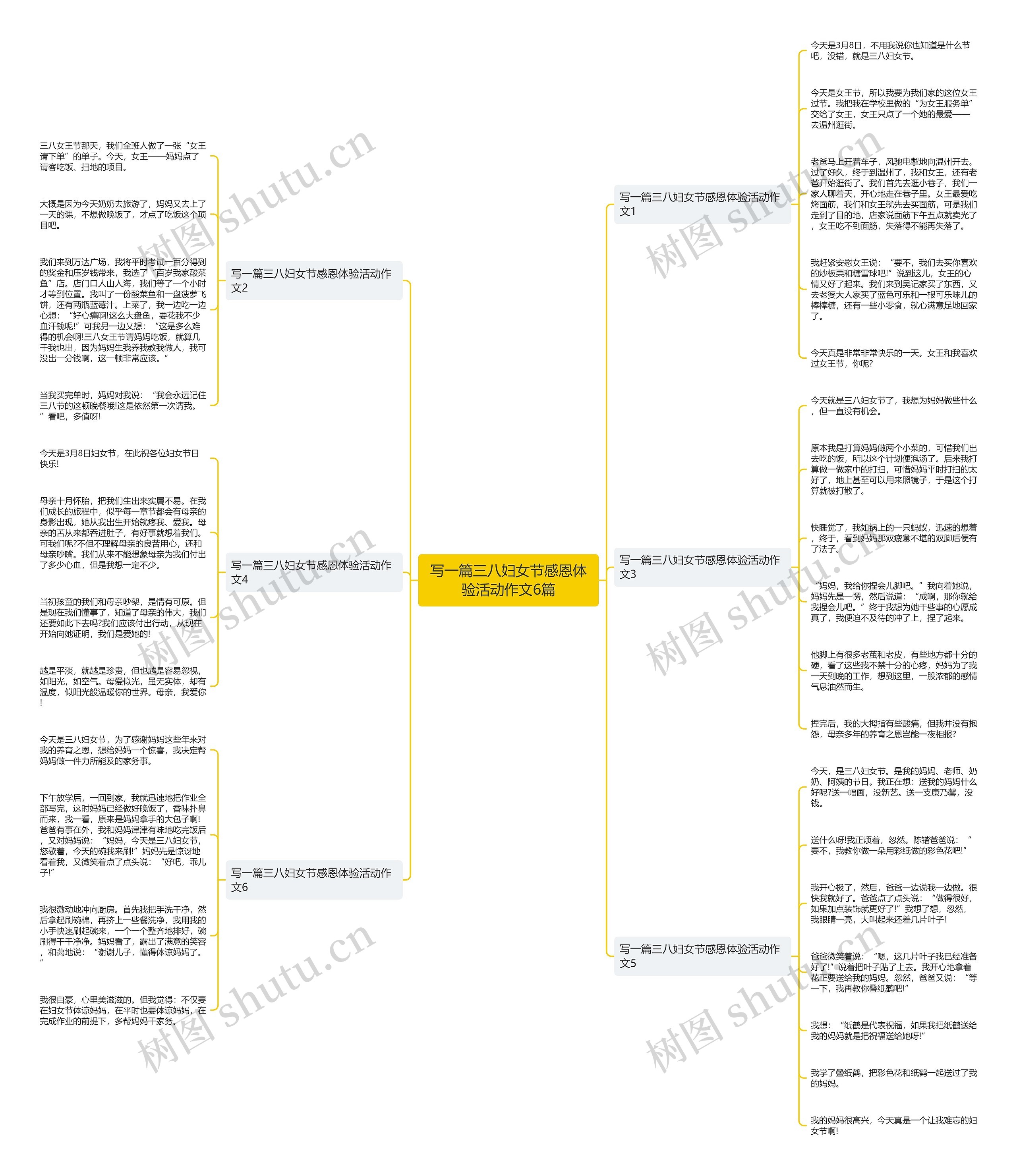 写一篇三八妇女节感恩体验活动作文6篇思维导图