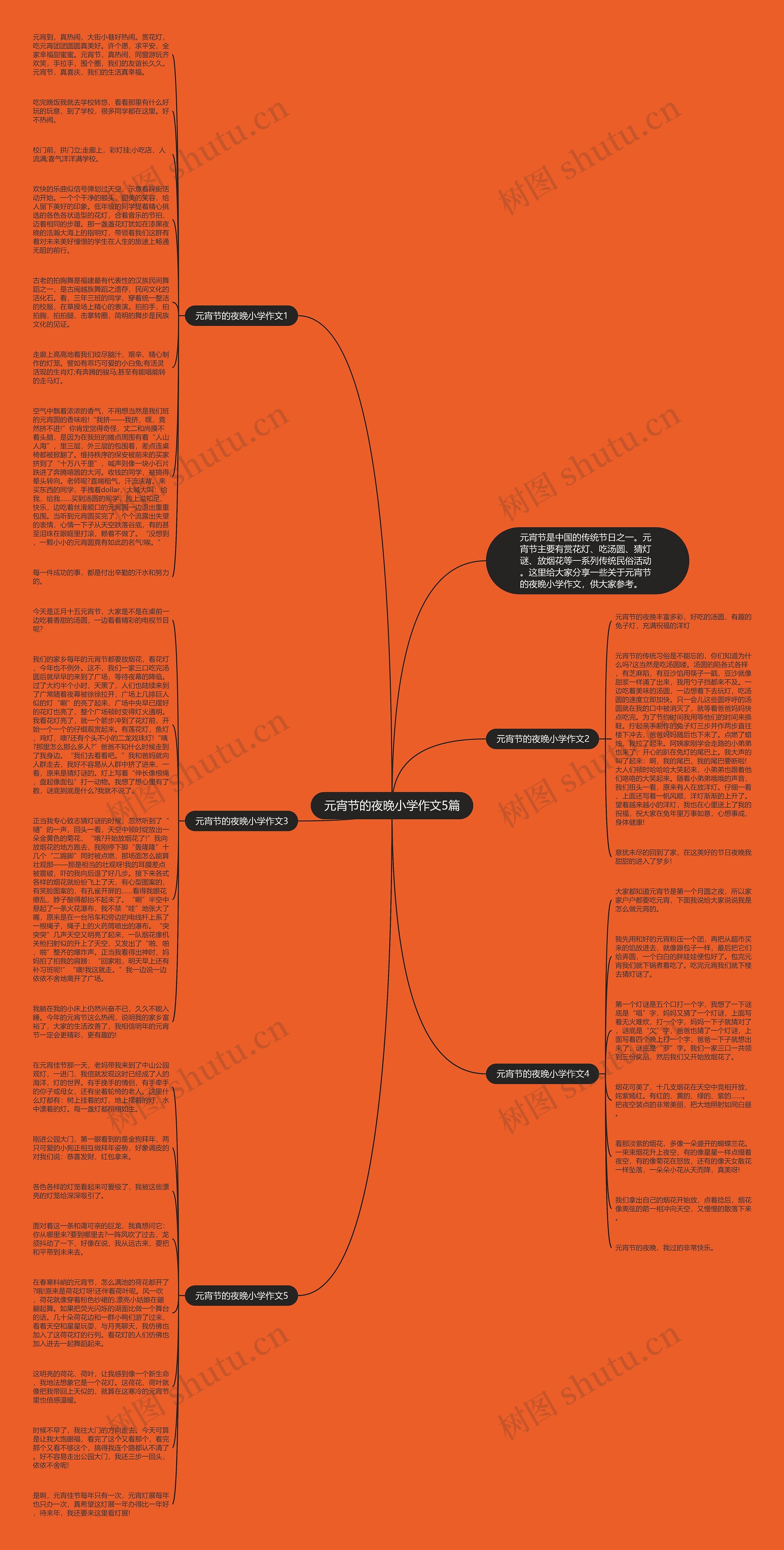 元宵节的夜晚小学作文5篇思维导图