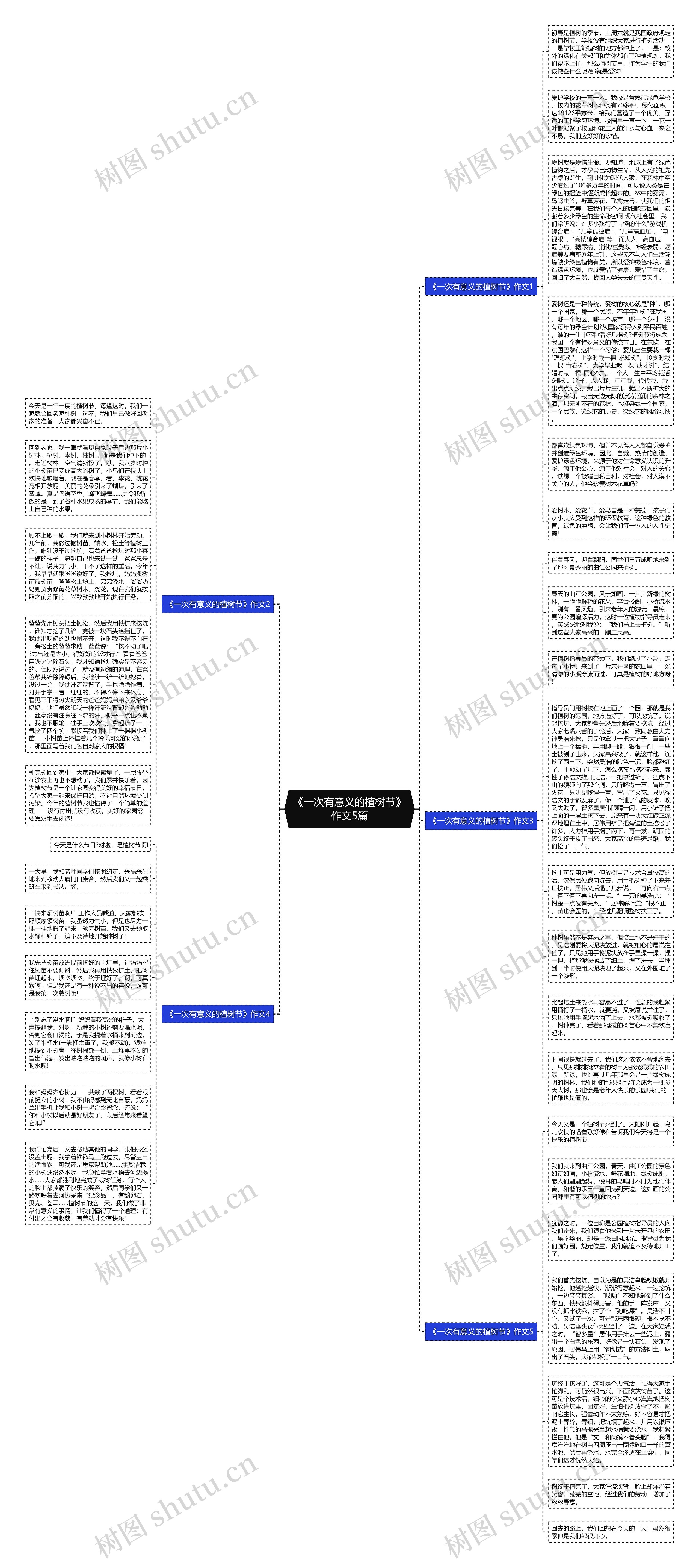 《一次有意义的植树节》作文5篇思维导图