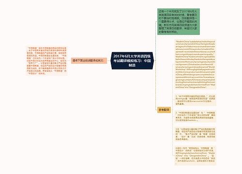 2017年6月大学英语四级考试翻译模拟练习：中国制造
