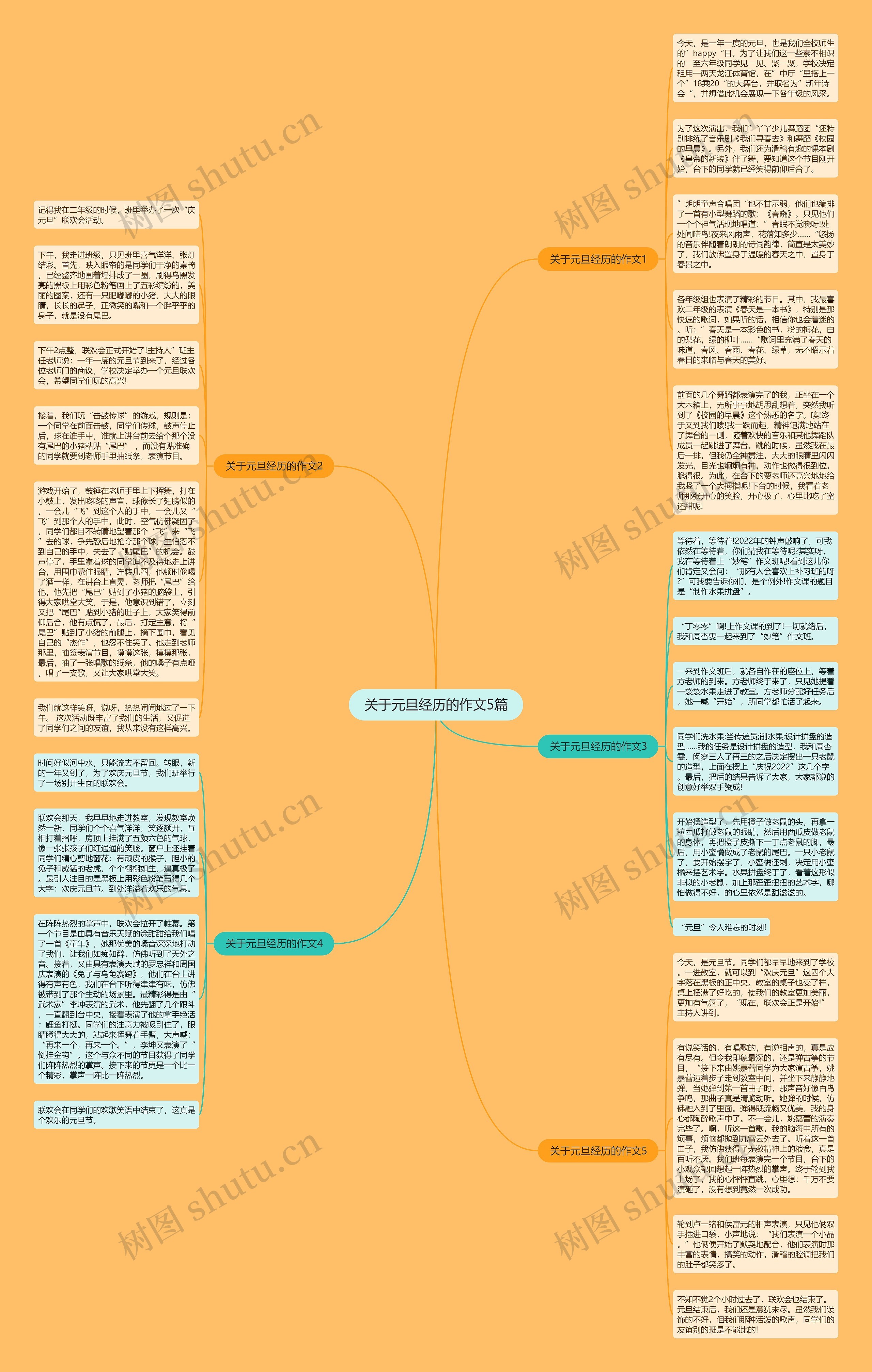 关于元旦经历的作文5篇思维导图