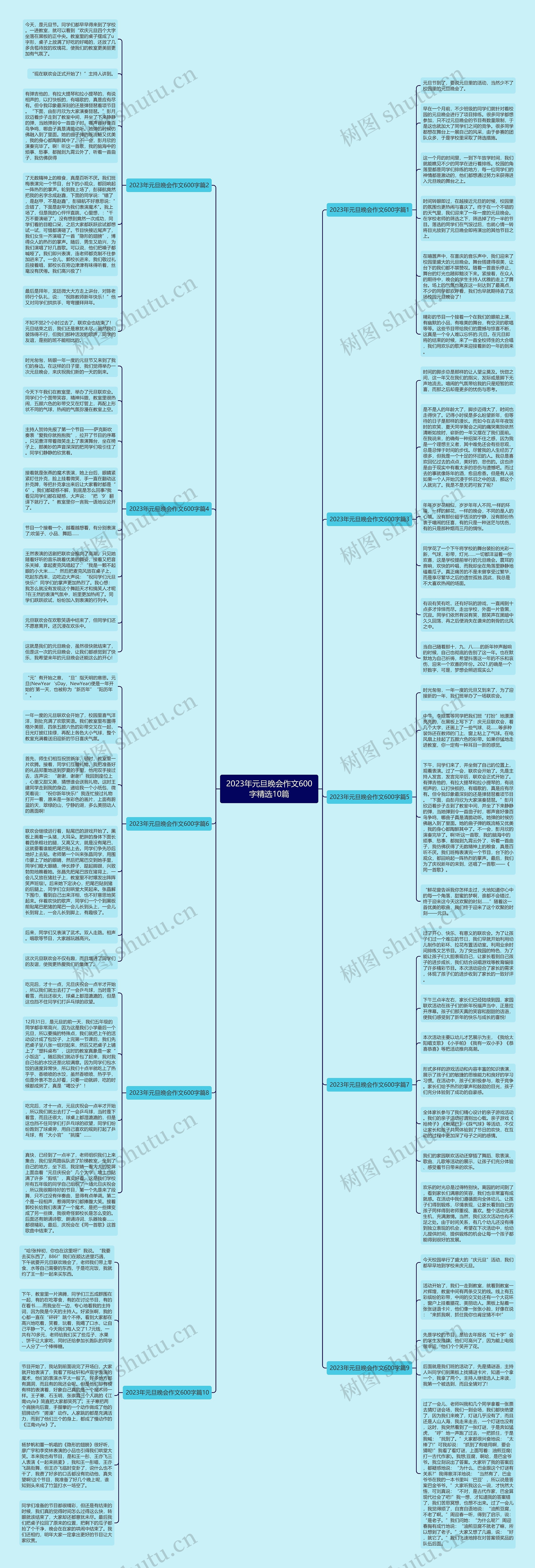 2023年元旦晚会作文600字精选10篇思维导图