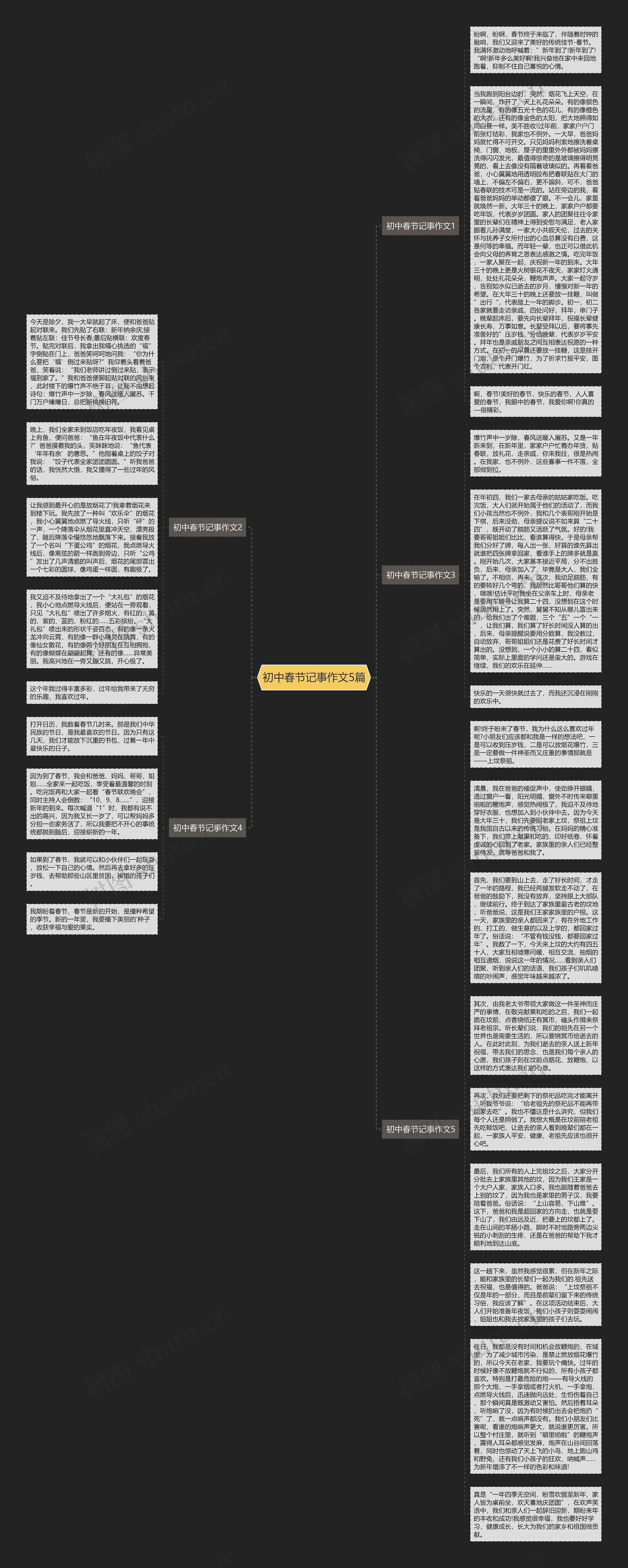 初中春节记事作文5篇思维导图