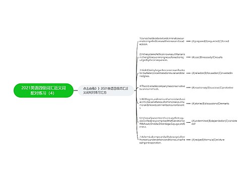 2021英语四级词汇近义词配对练习（4）