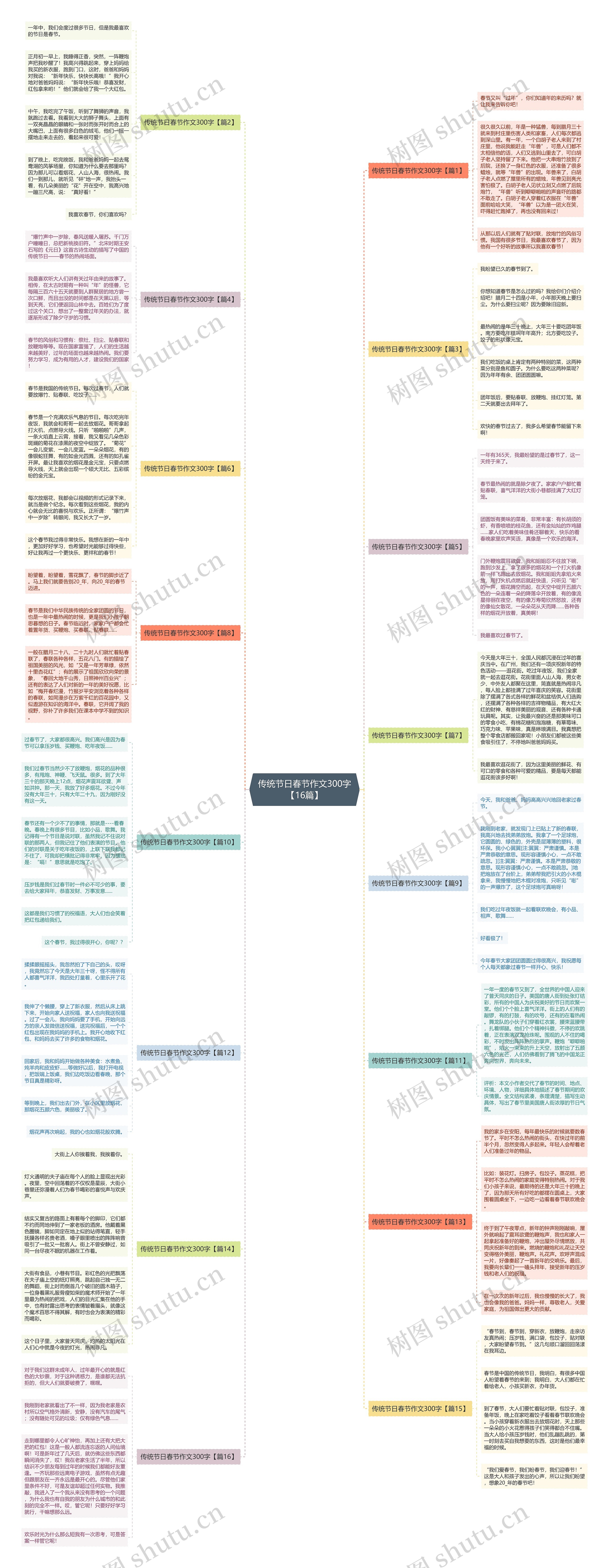 传统节日春节作文300字【16篇】思维导图