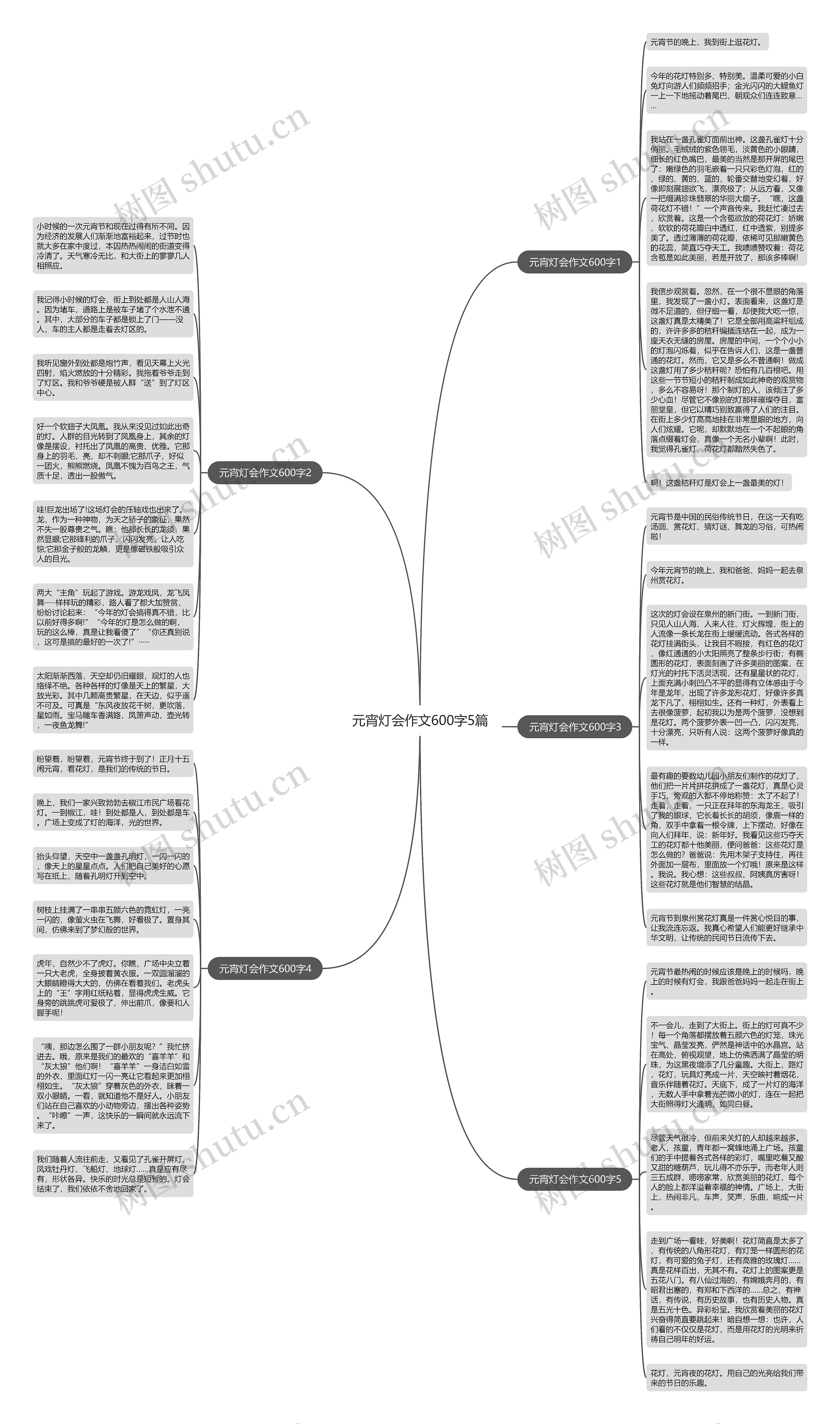 元宵灯会作文600字5篇思维导图