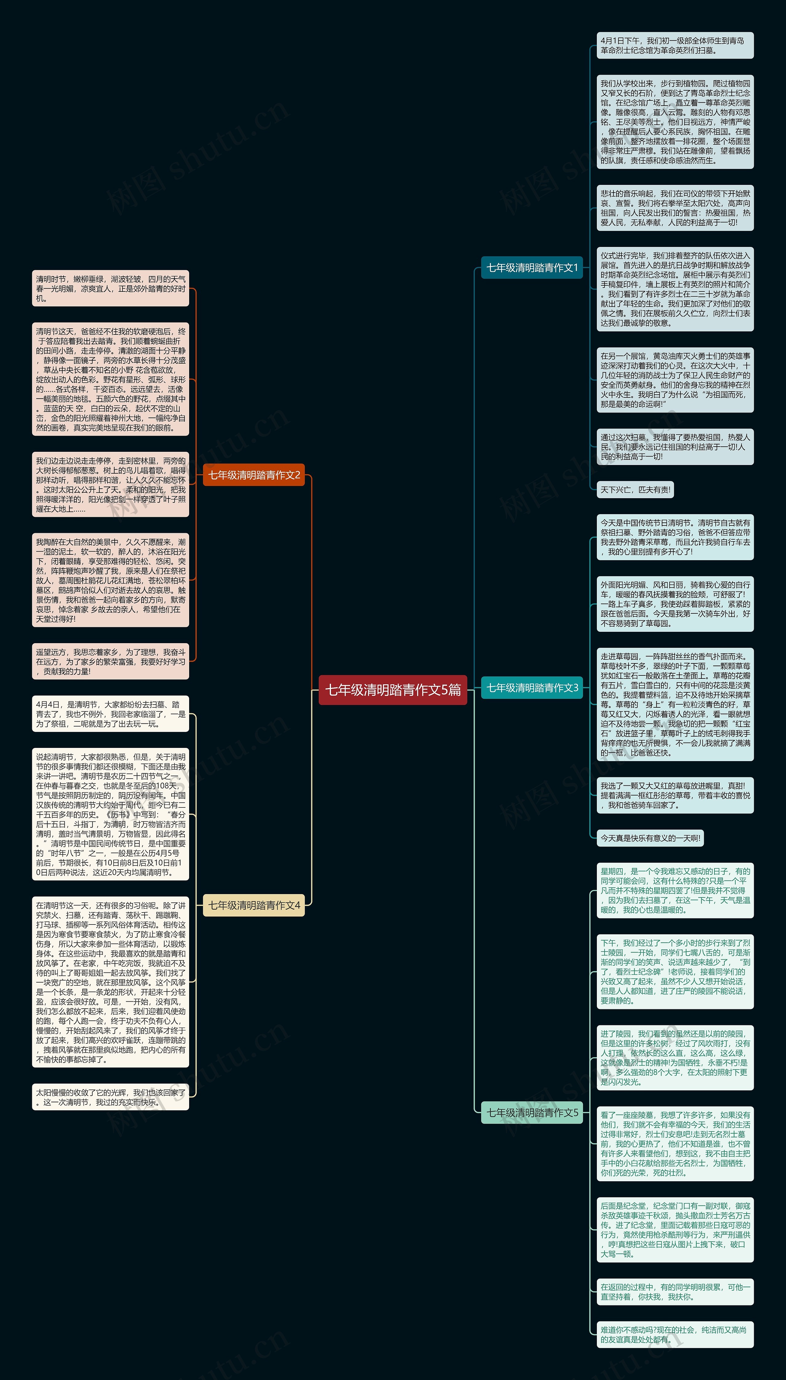 七年级清明踏青作文5篇思维导图