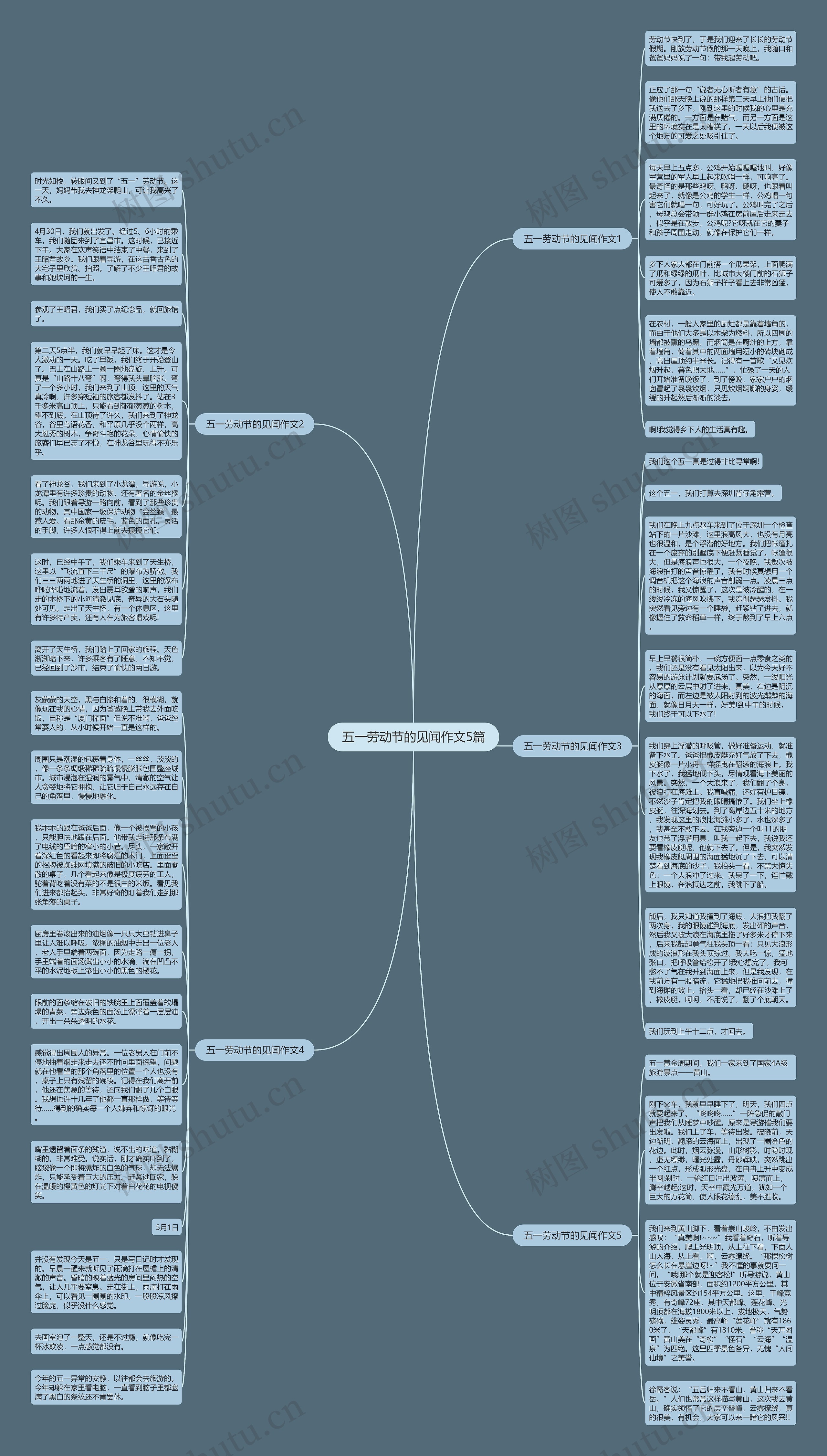 五一劳动节的见闻作文5篇思维导图