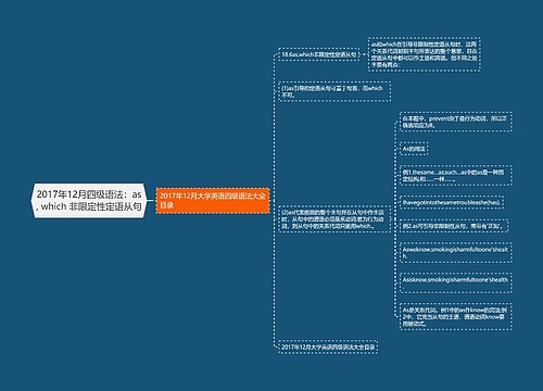 2017年12月四级语法：as, which 非限定性定语从句