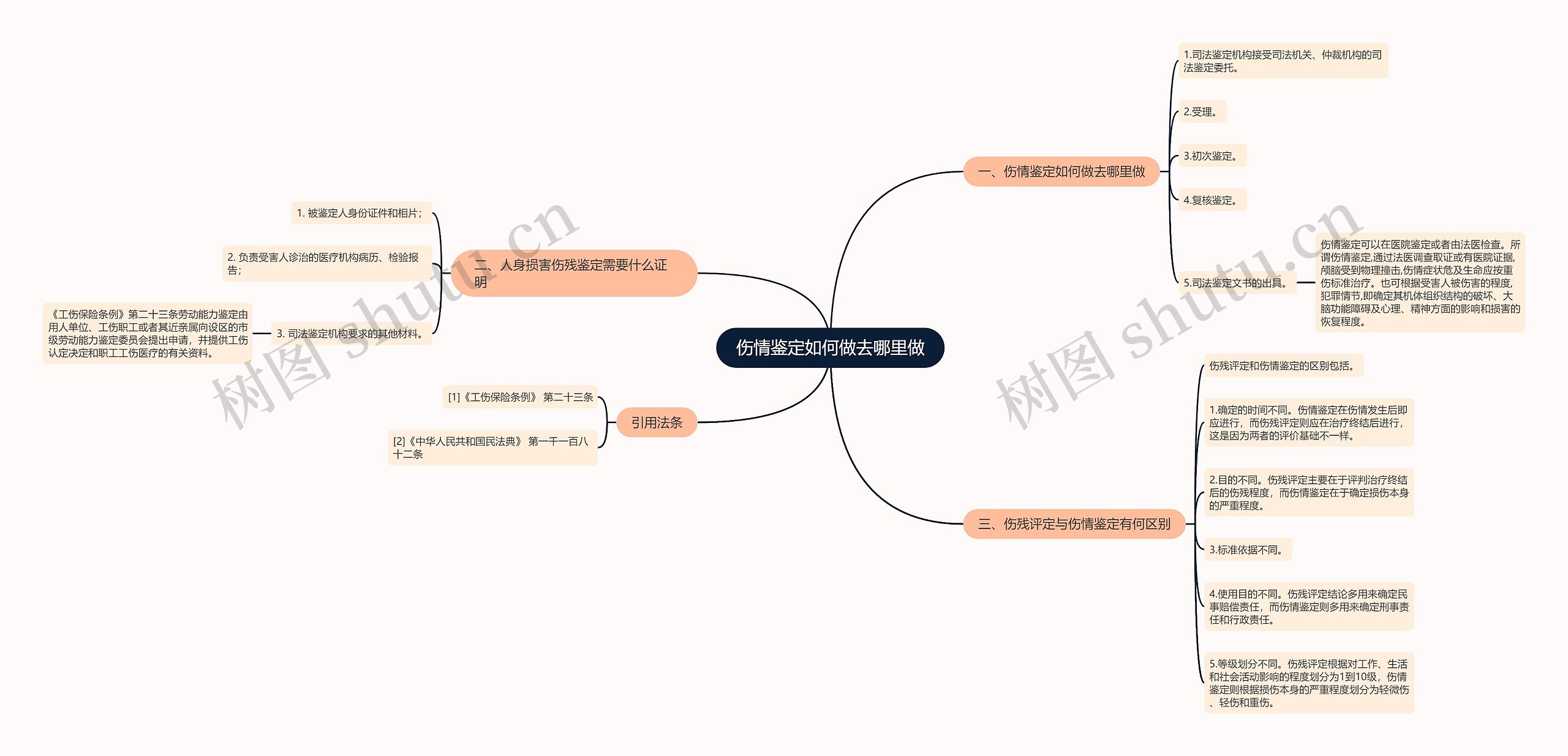 伤情鉴定如何做去哪里做思维导图