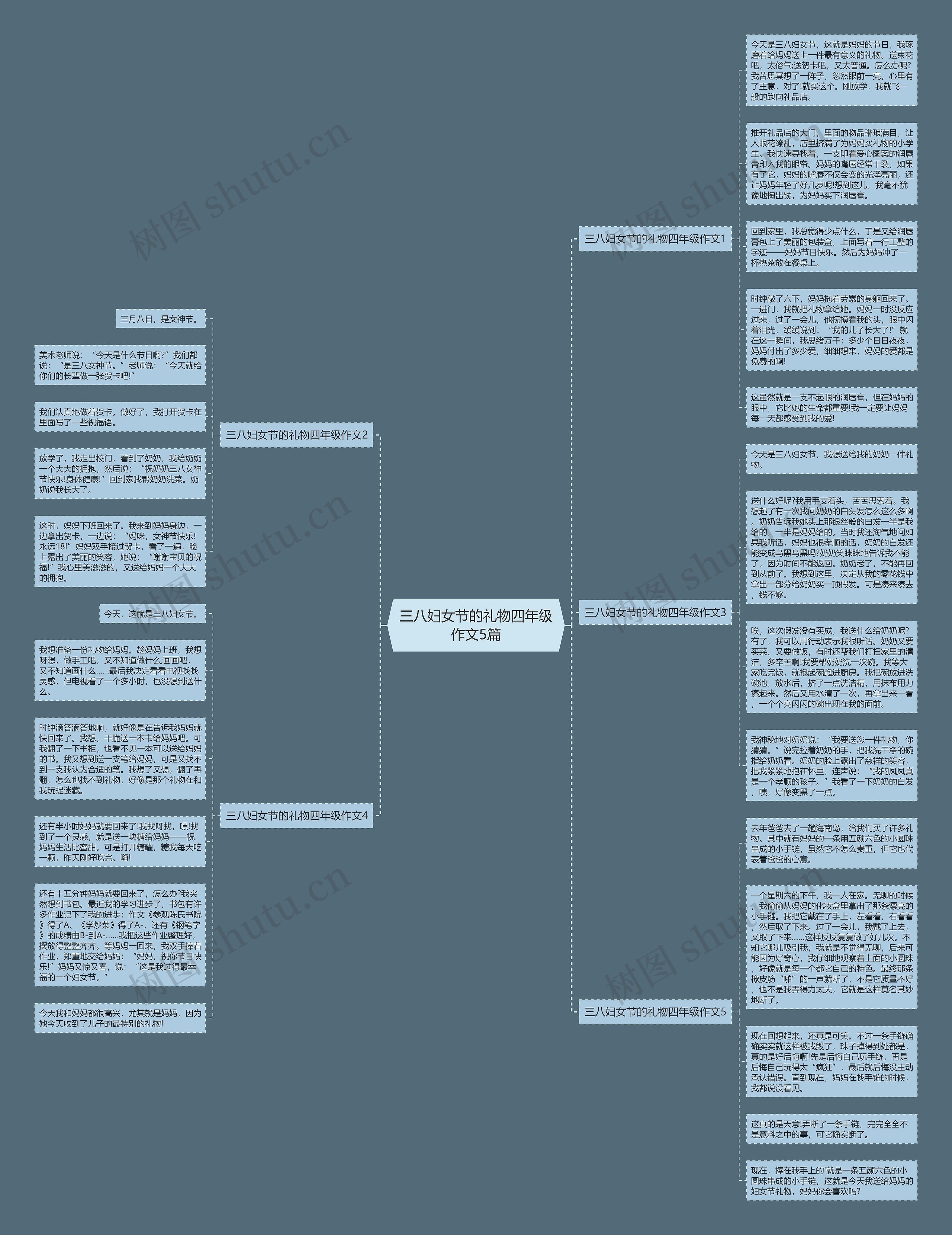 三八妇女节的礼物四年级作文5篇思维导图