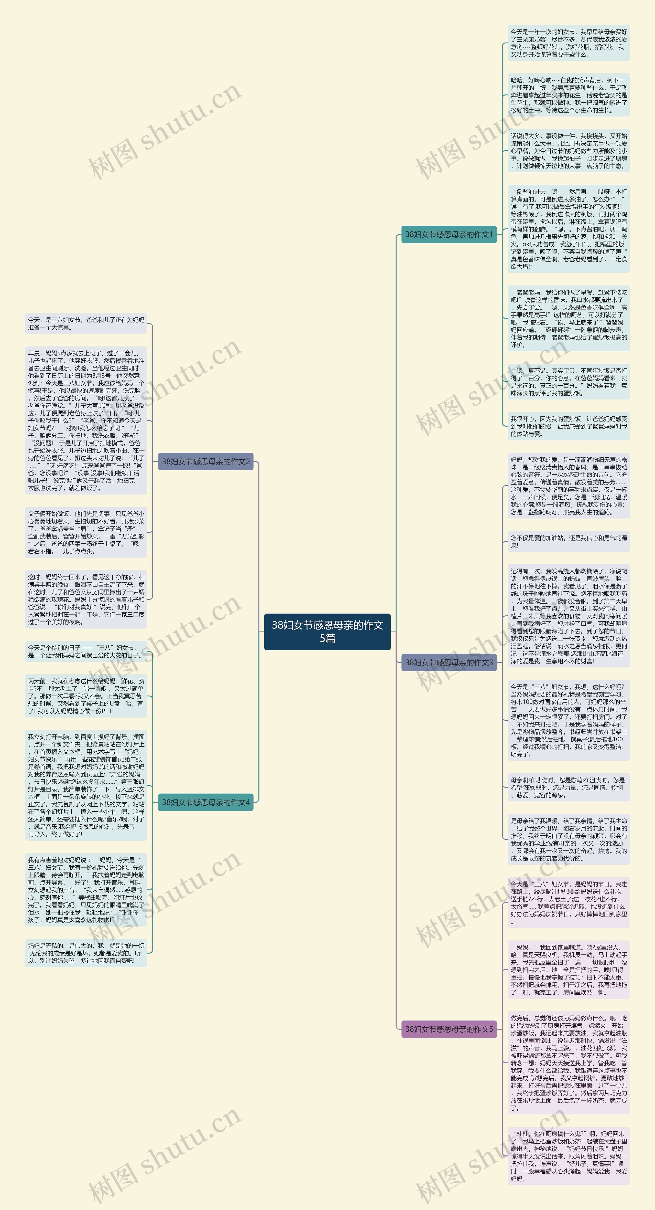 38妇女节感恩母亲的作文5篇思维导图