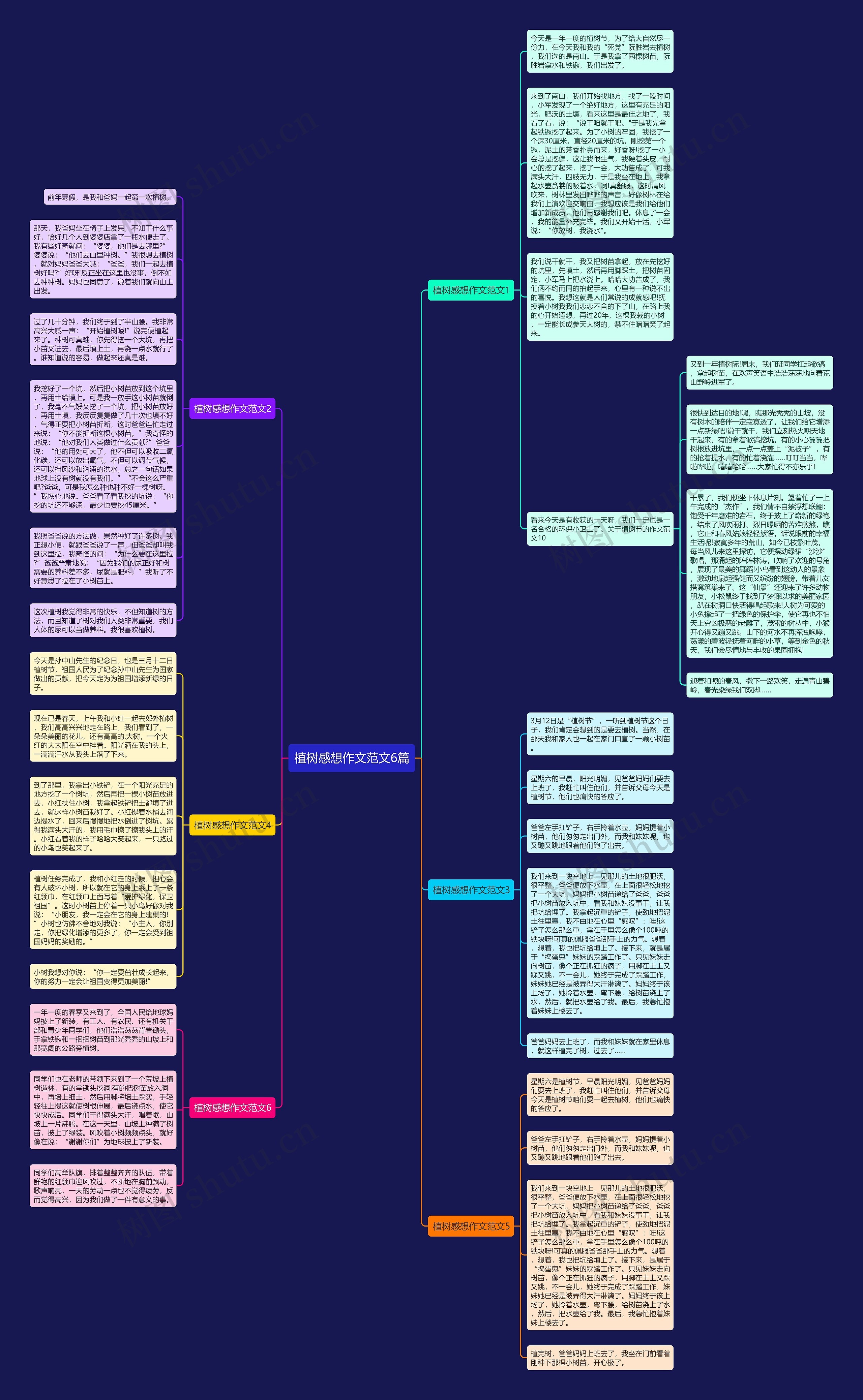 植树感想作文范文6篇思维导图
