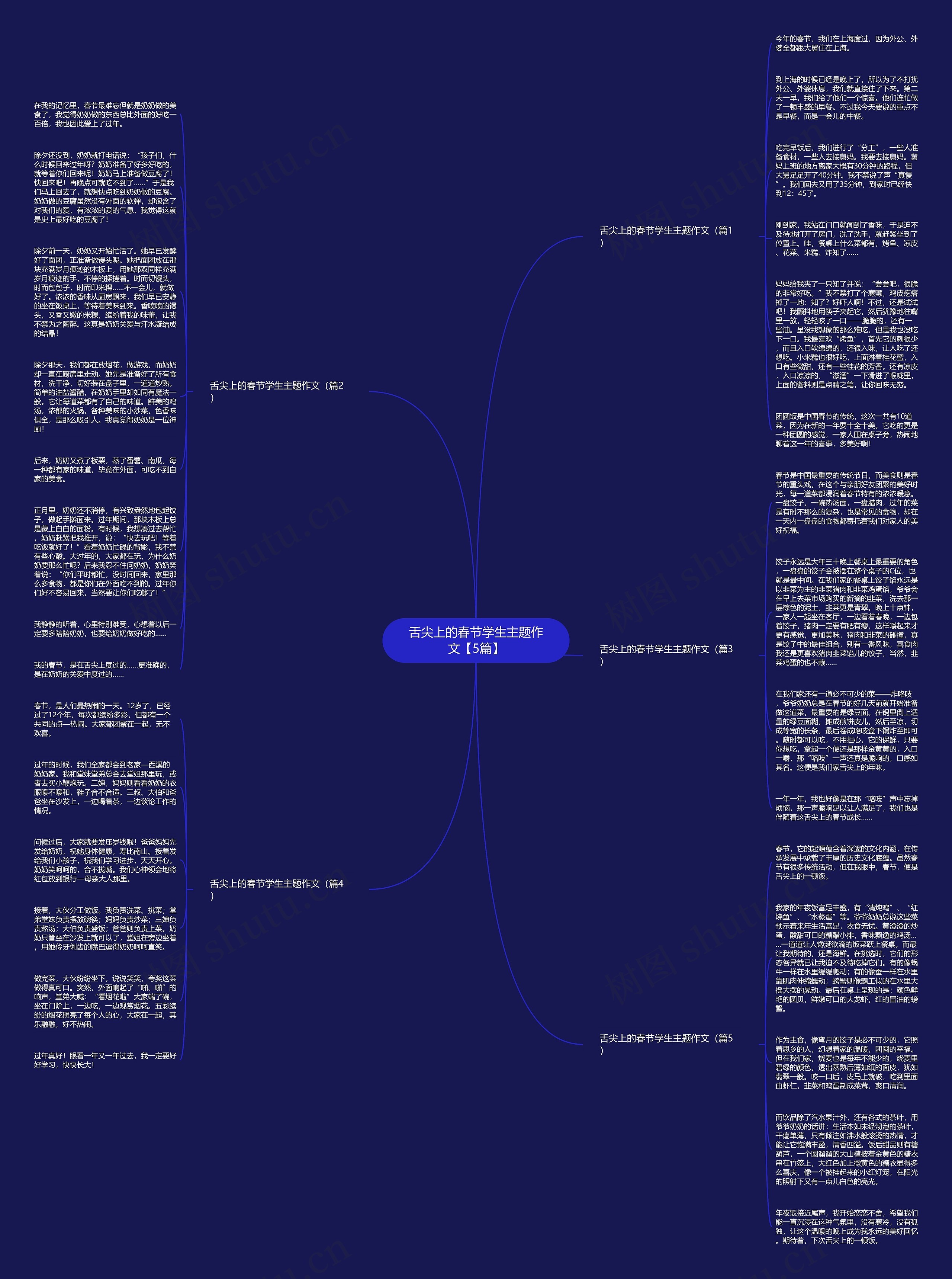 舌尖上的春节学生主题作文【5篇】思维导图