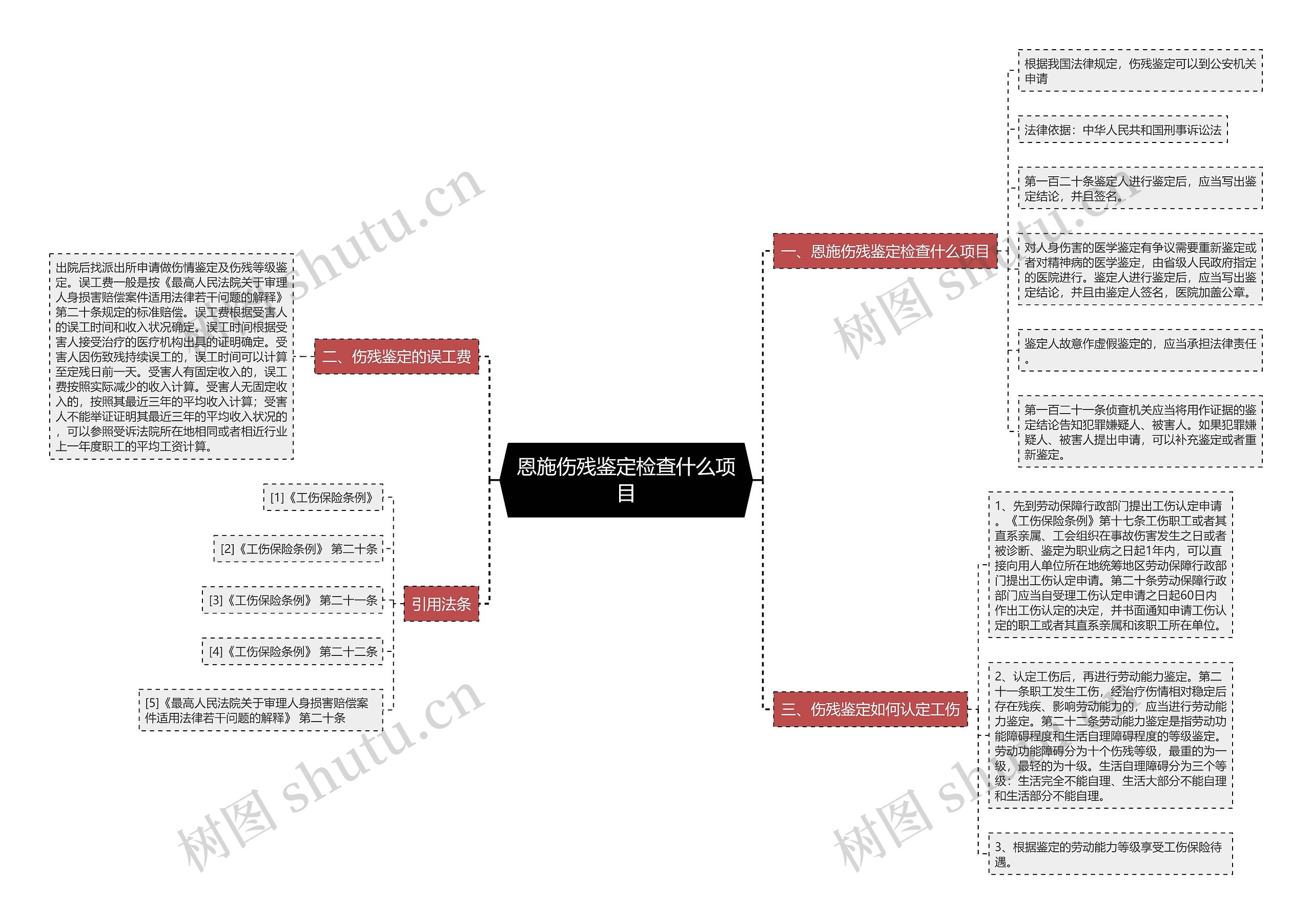 恩施伤残鉴定检查什么项目思维导图