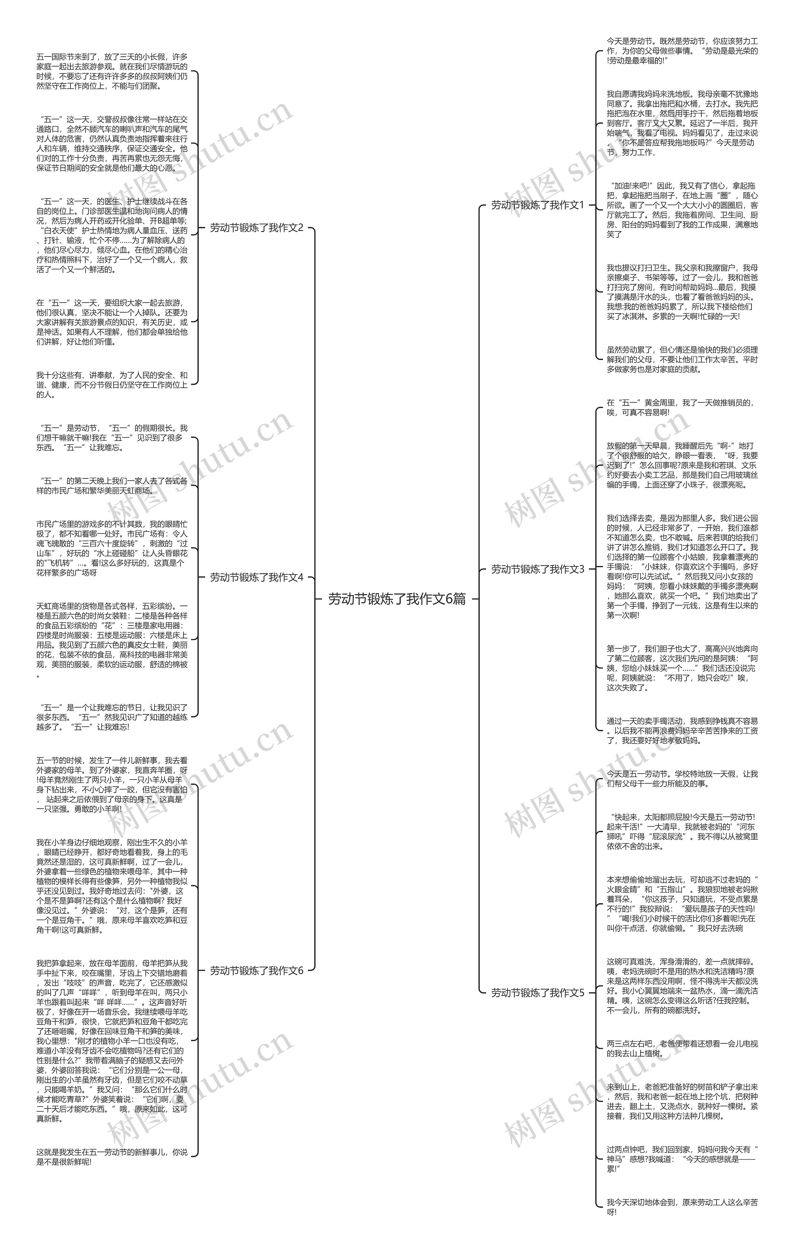 劳动节锻炼了我作文6篇思维导图