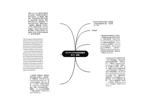 2017年12月英语四级翻译练习：旗袍