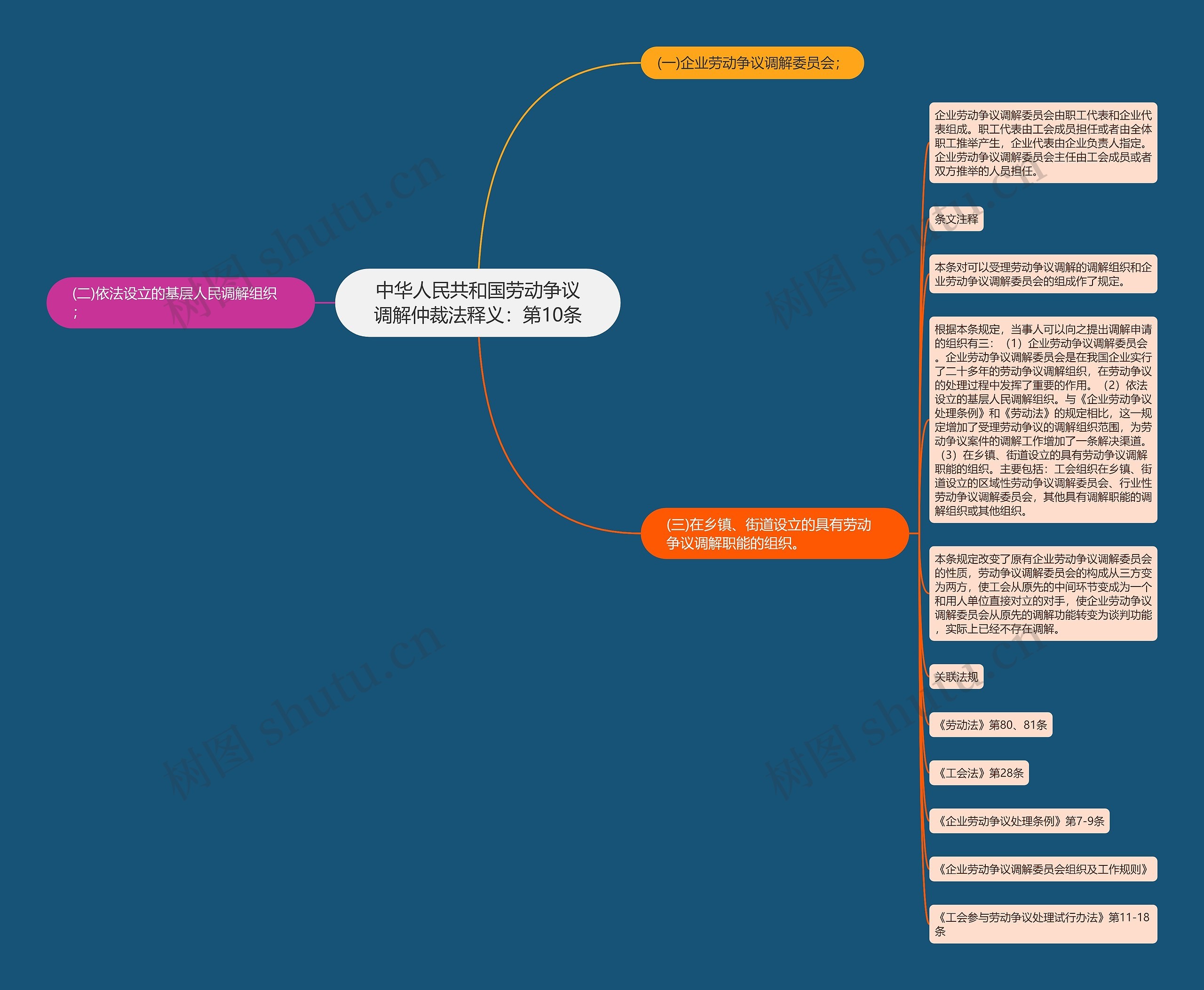 中华人民共和国劳动争议调解仲裁法释义：第10条思维导图