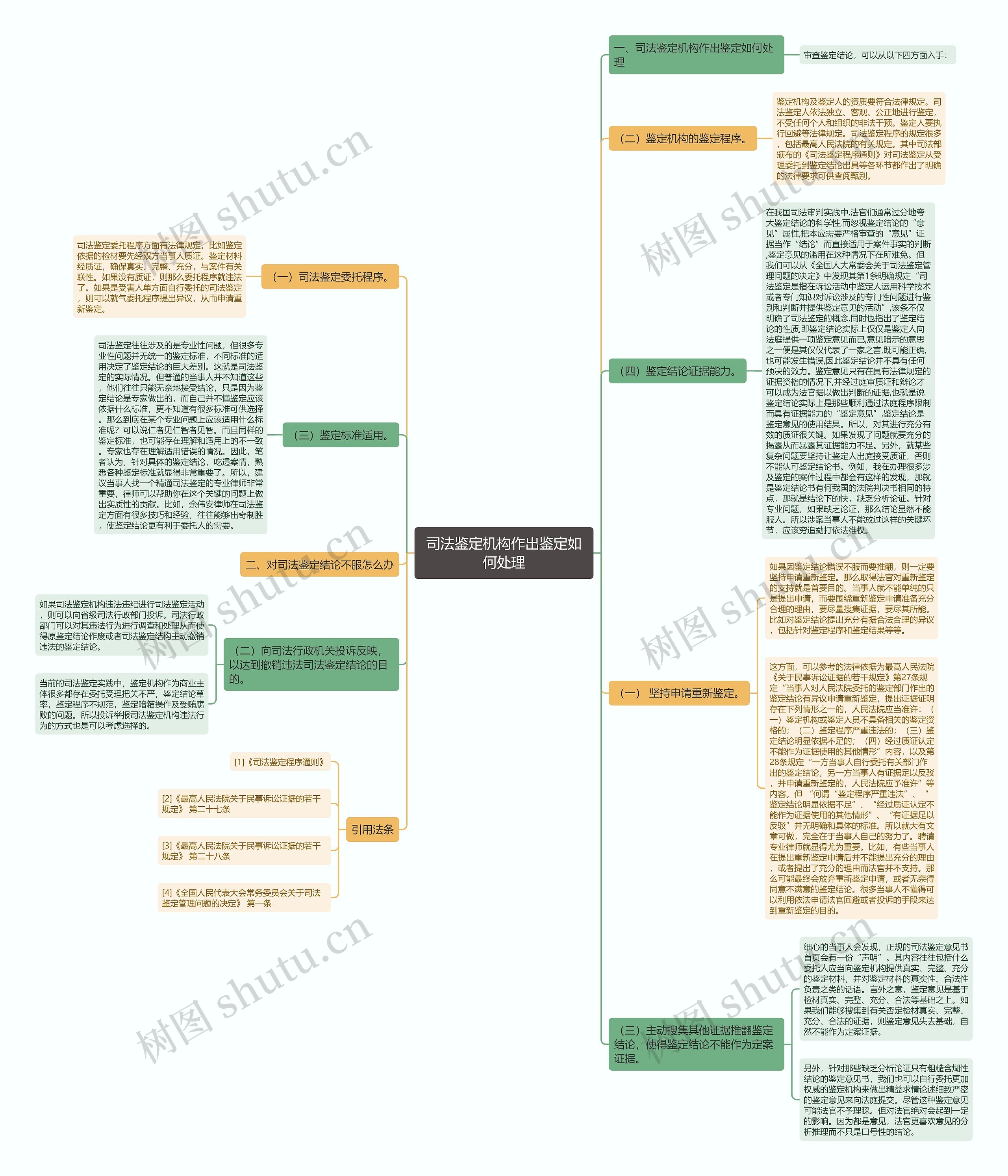 司法鉴定机构作出鉴定如何处理思维导图