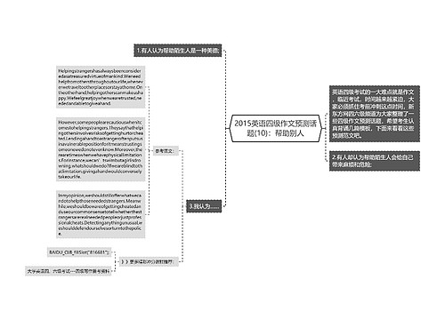 2015英语四级作文预测话题(10)：帮助别人