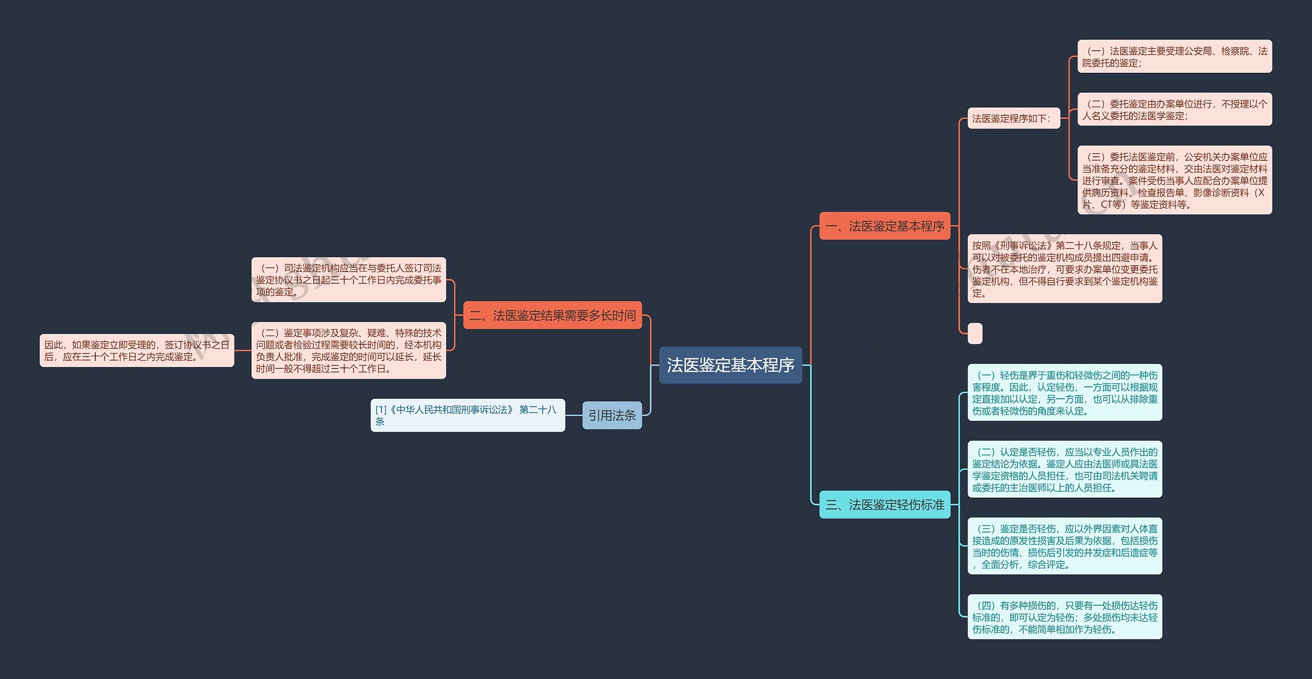 法医鉴定基本程序思维导图